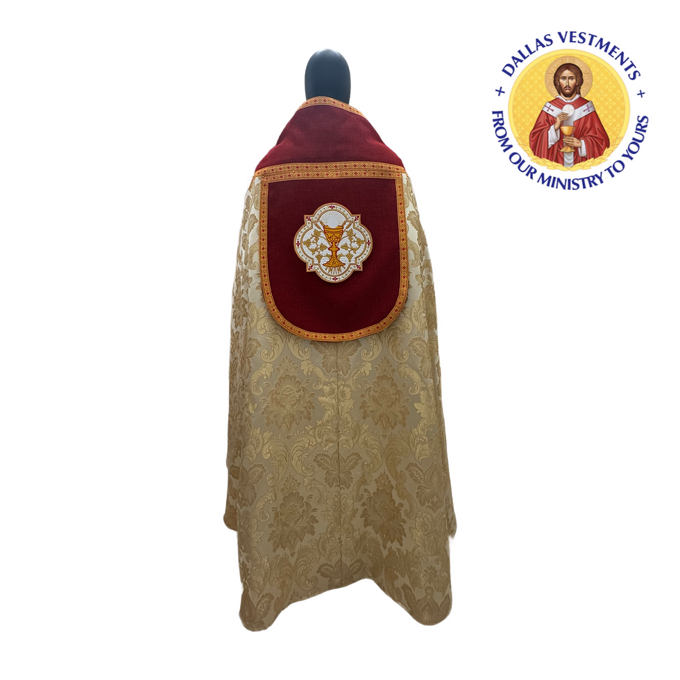 Thumbnail: Gold Roman Cope Set ( The Four Archangels + Eucharist)