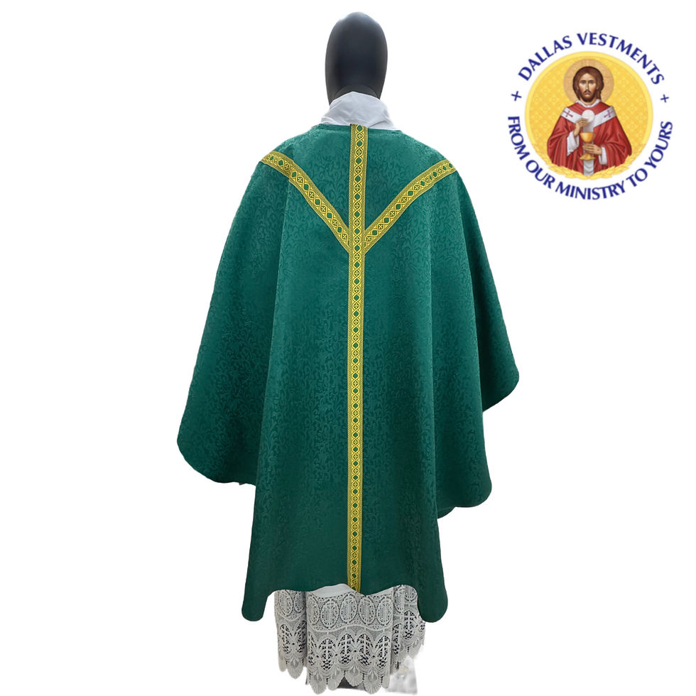 Thumbnail: Green Brocade Gothic Chasuble + stole
