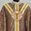 Thumbnail: Purple (Lilac)  Jacquard Gothic Chasuble with the Eucharist Appliqué 