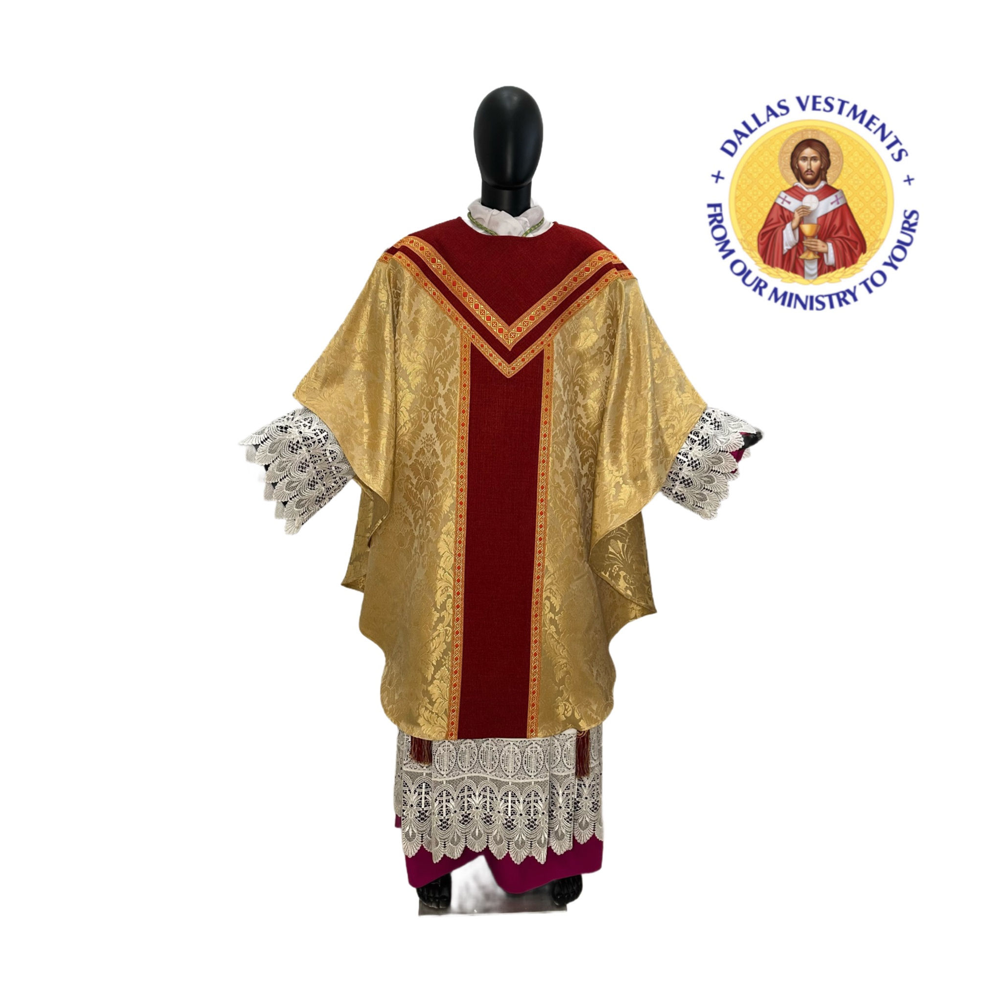 Gold Gothic Chasuble set (Fides)