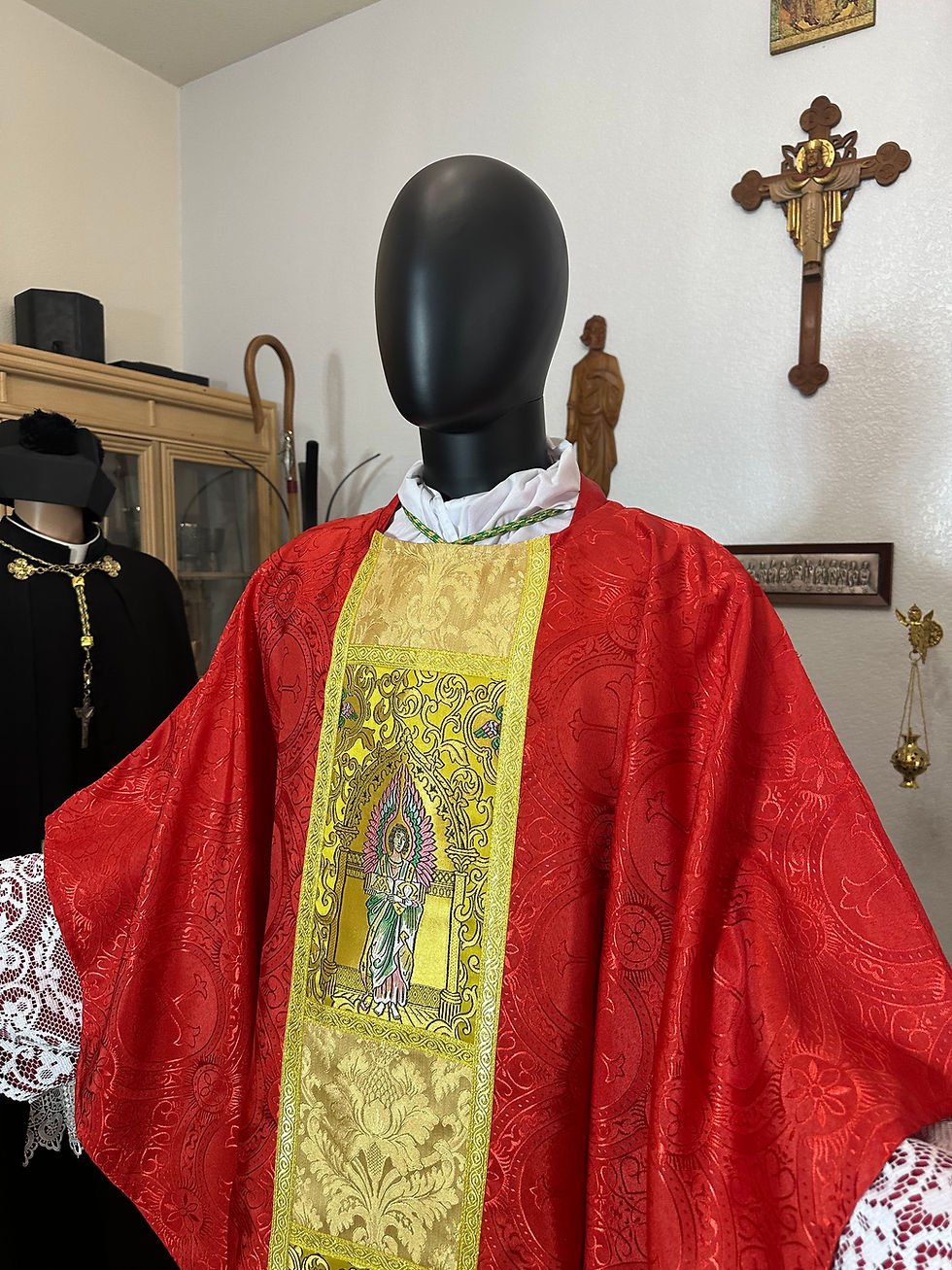 Thumbnail: Red Gothic Chasuble and Stole 