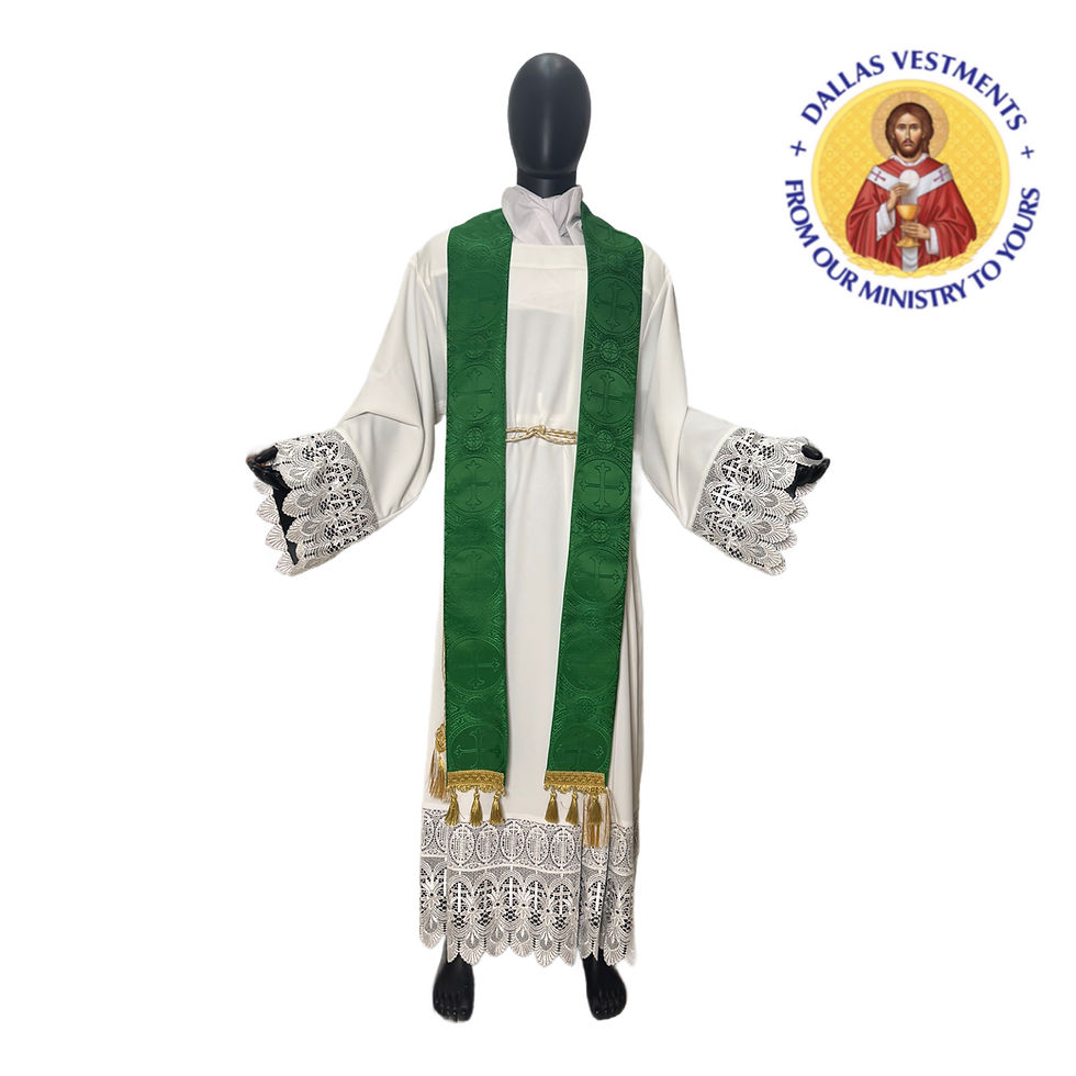Thumbnail: Green Brocade Semi-Gothic Chasuble (Victoria)