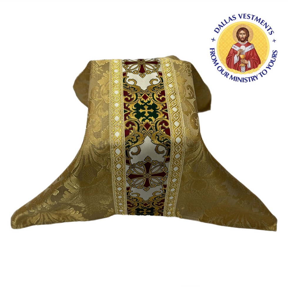Thumbnail: Gold  Jacquard Lined Chalice Veil 