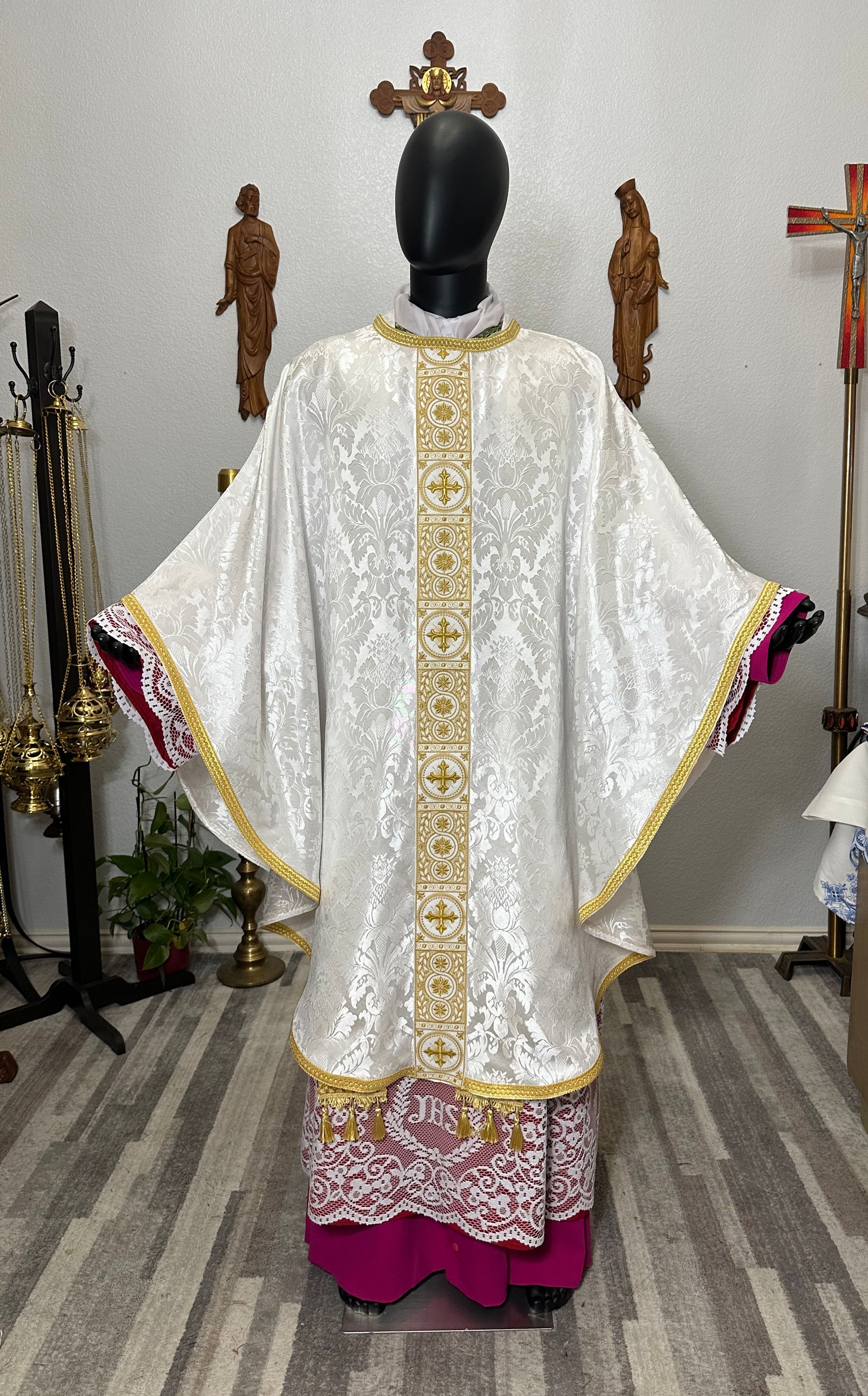 White Gothic Chasuble + Stole