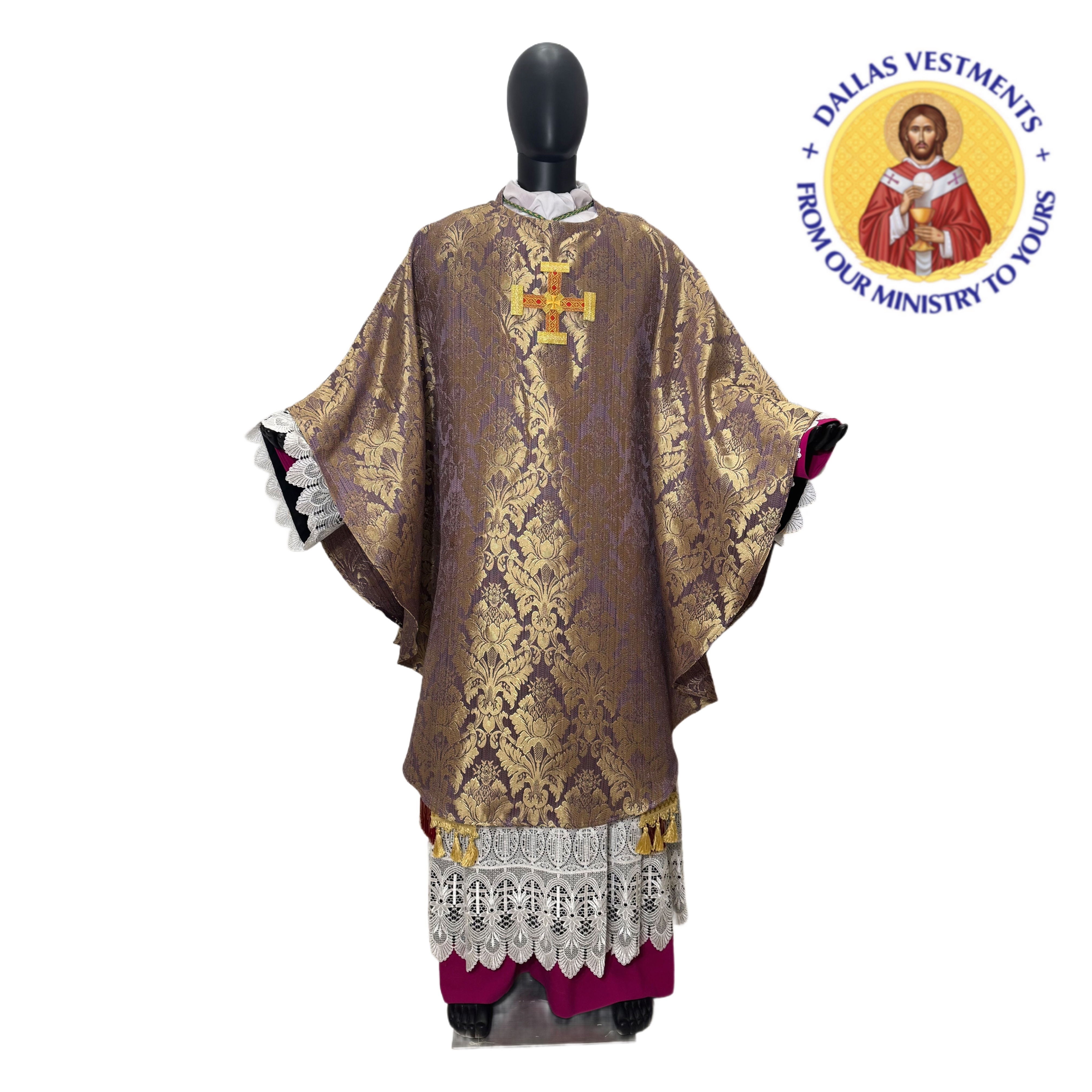 Purple (Lilac)  Jacquard Gothic Chasuble + 