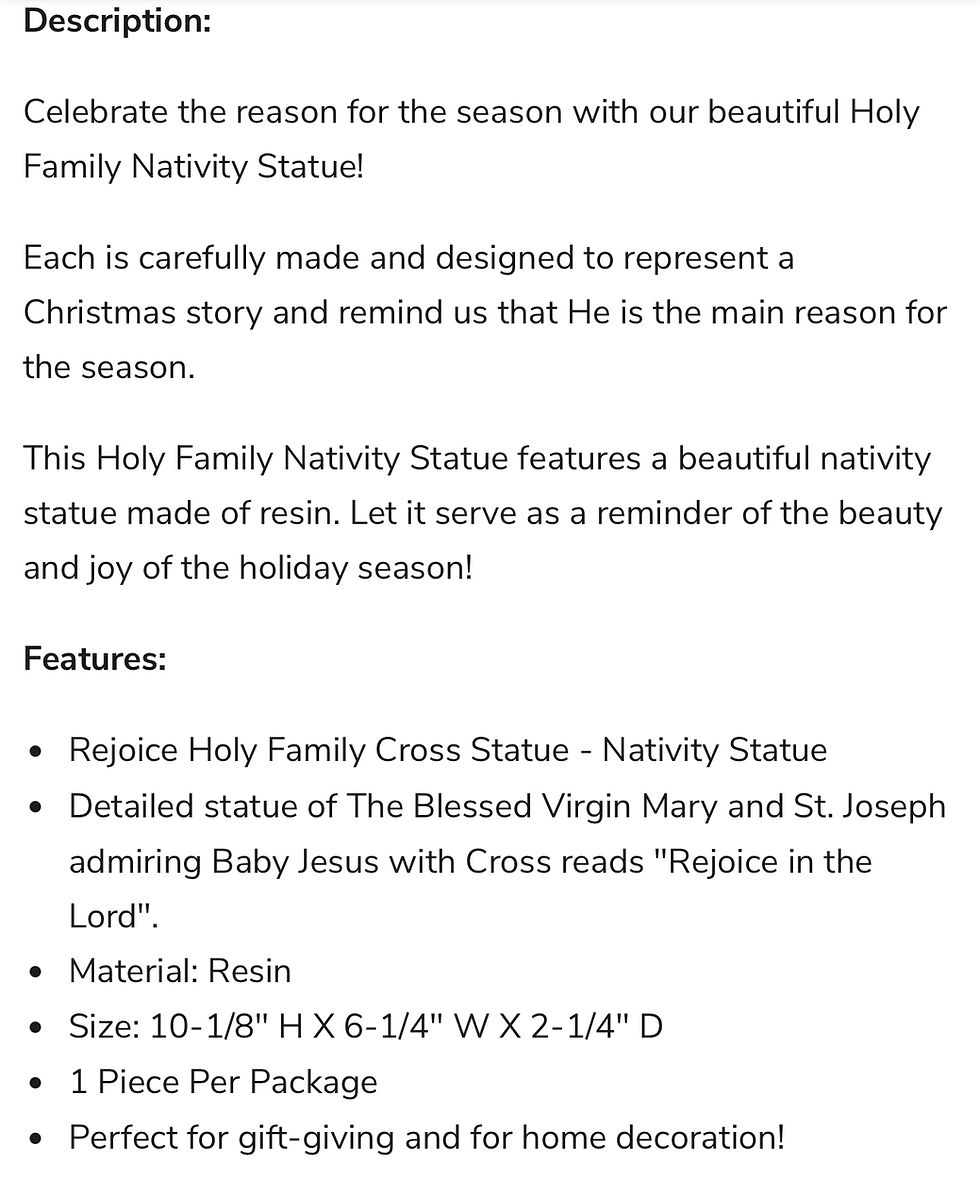 Thumbnail: Rejoice Holy Family Cross Figure