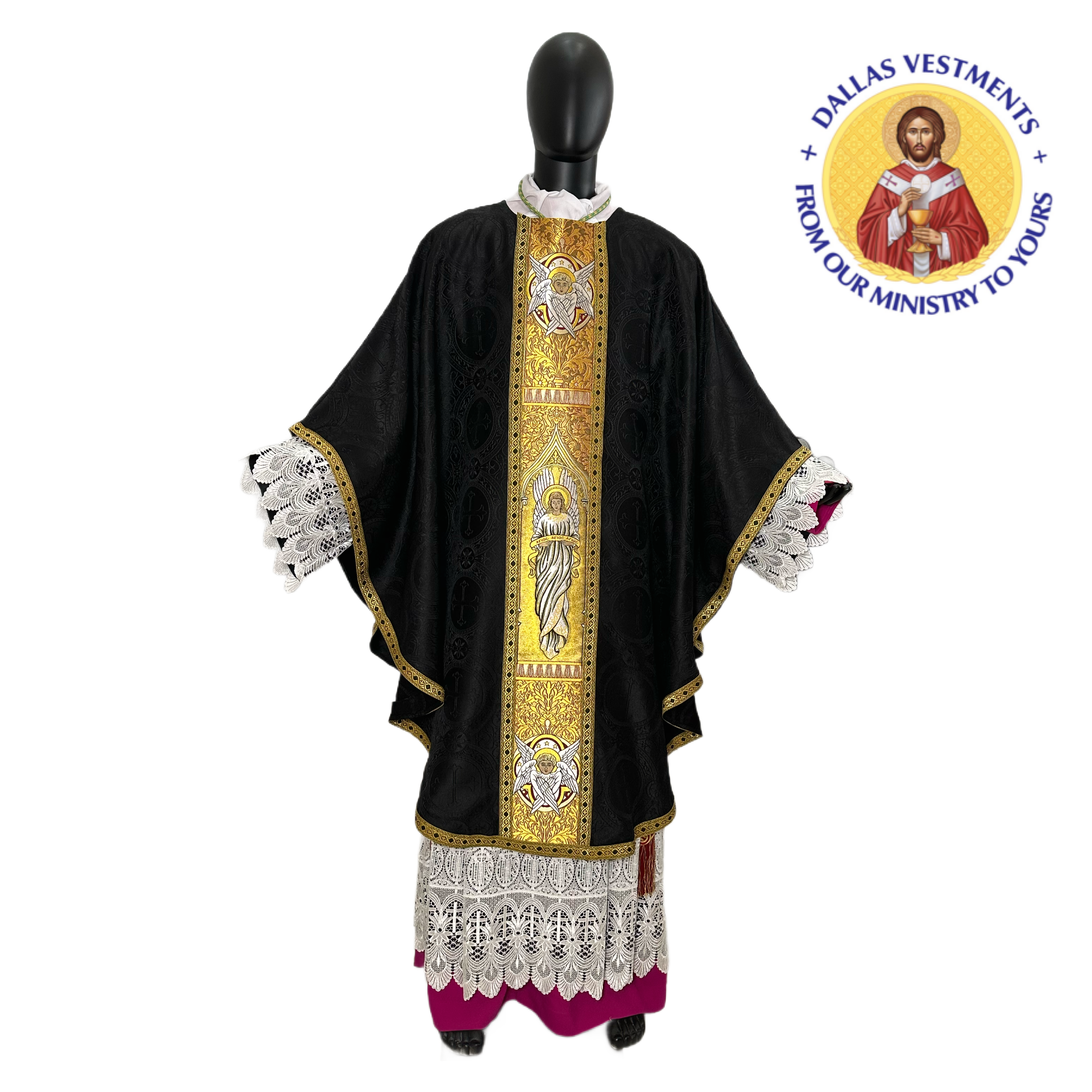 Black Gothic Chasuble + Stole (Holy Holy Holy)