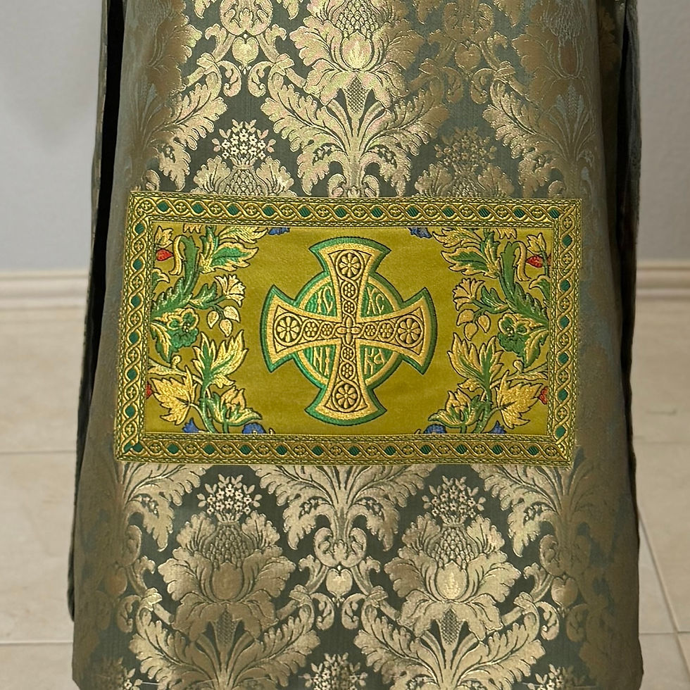 Thumbnail: Green Jacquard Dalmatic( IC XC Nika- Jesus Christ conquers)) 