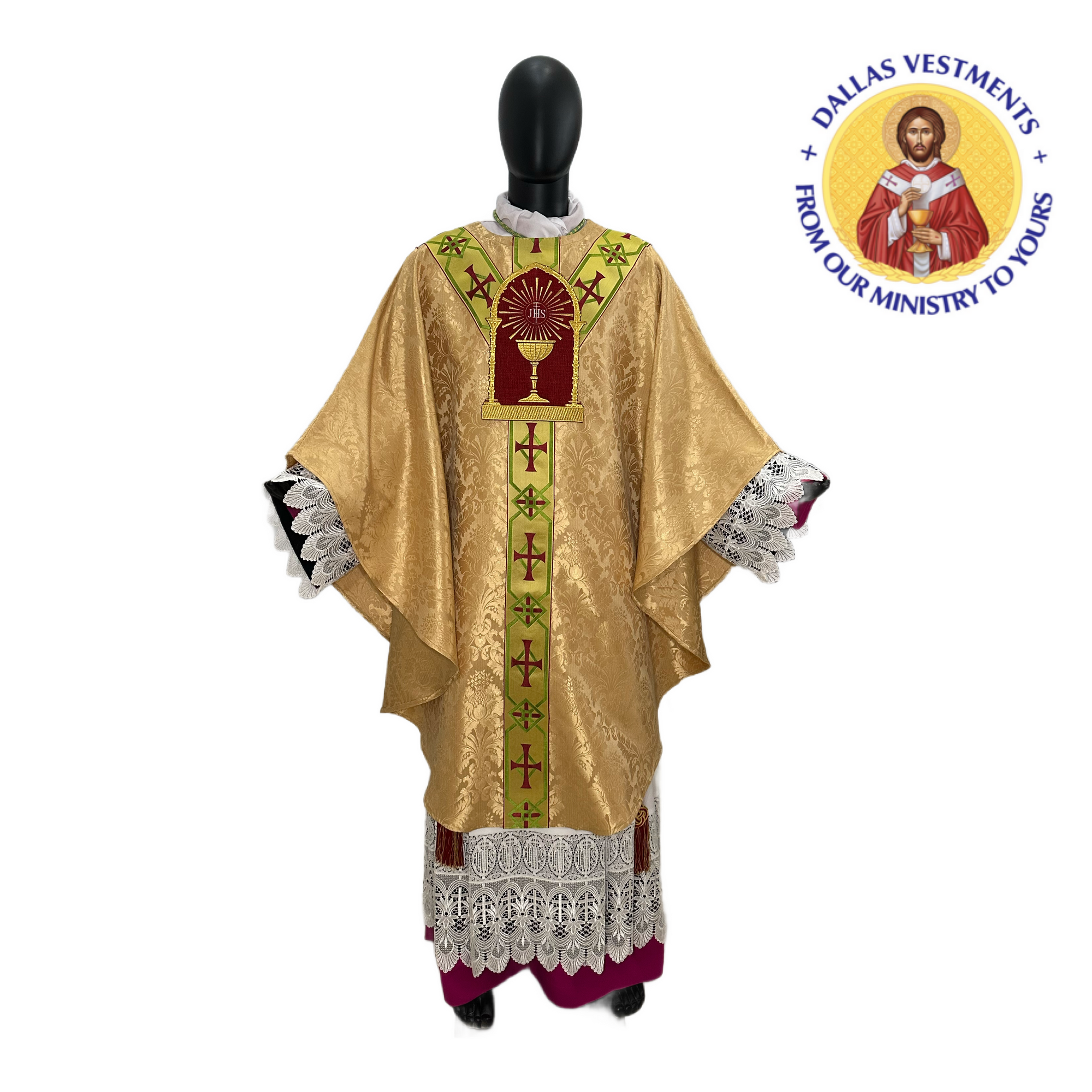 Gold Semi-Gothic Chasuble set (Corpus Christi)
