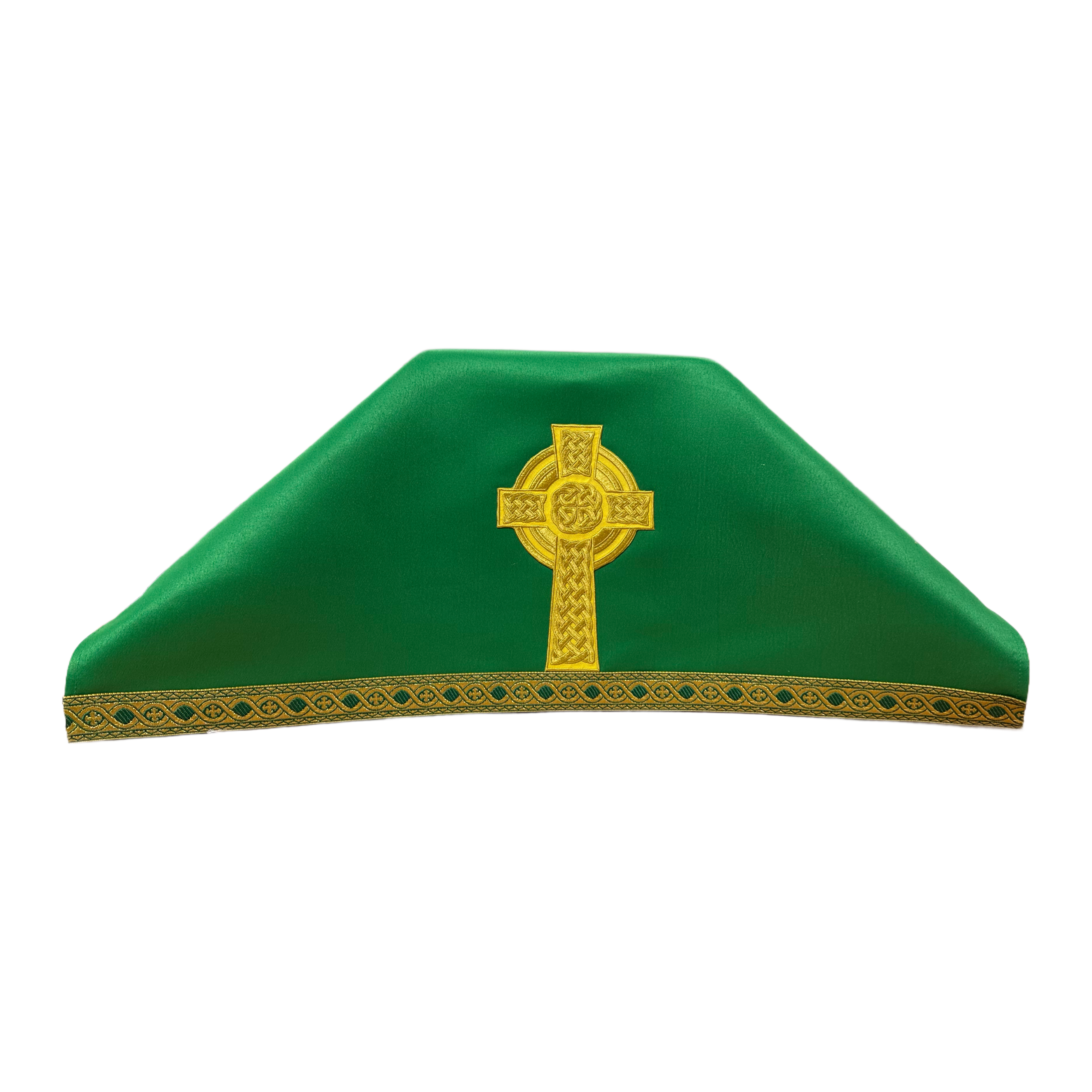 Green Matte Satin Chalice Veil (Celtic Cross)