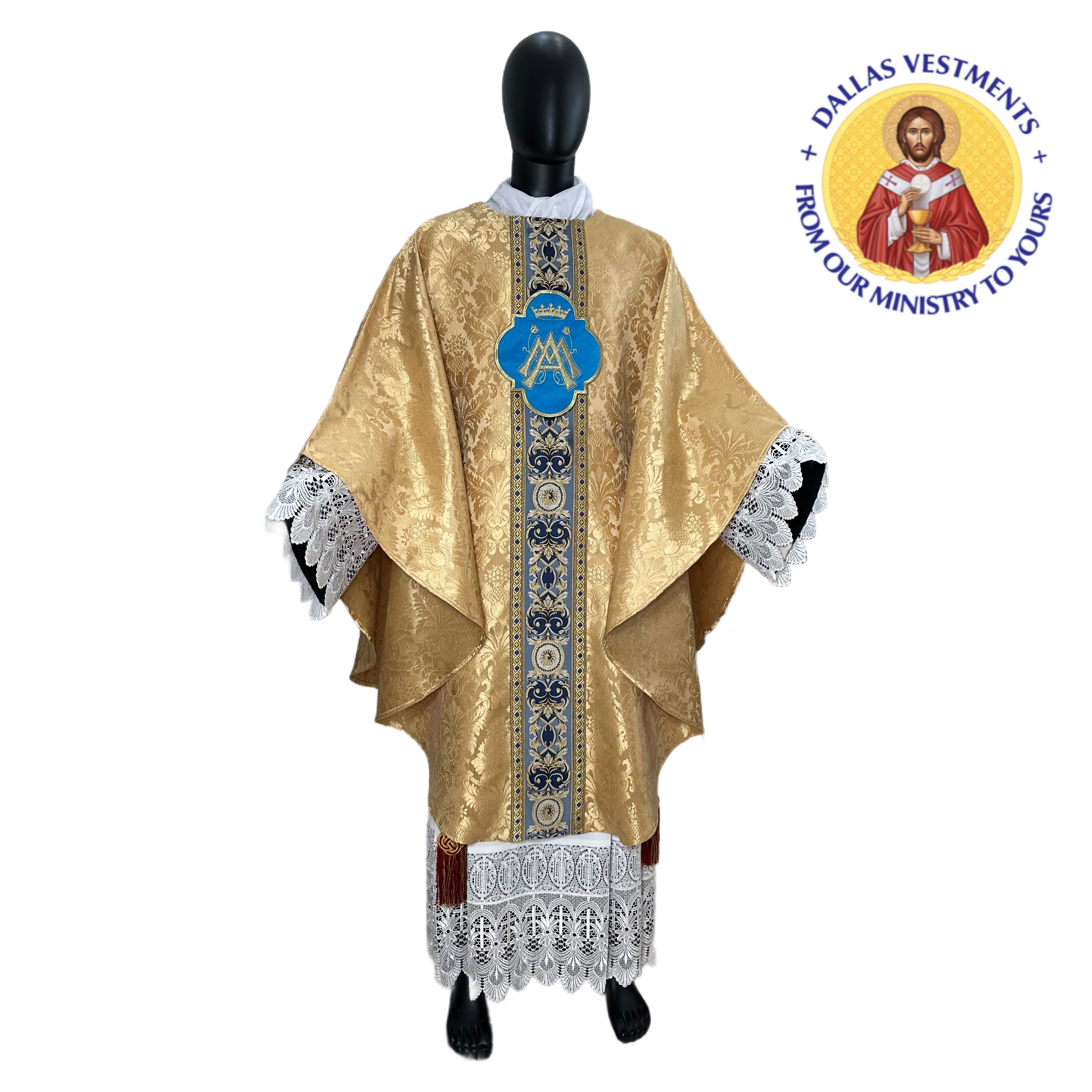 Gold Gothic Chasuble set ( Marian Icon )