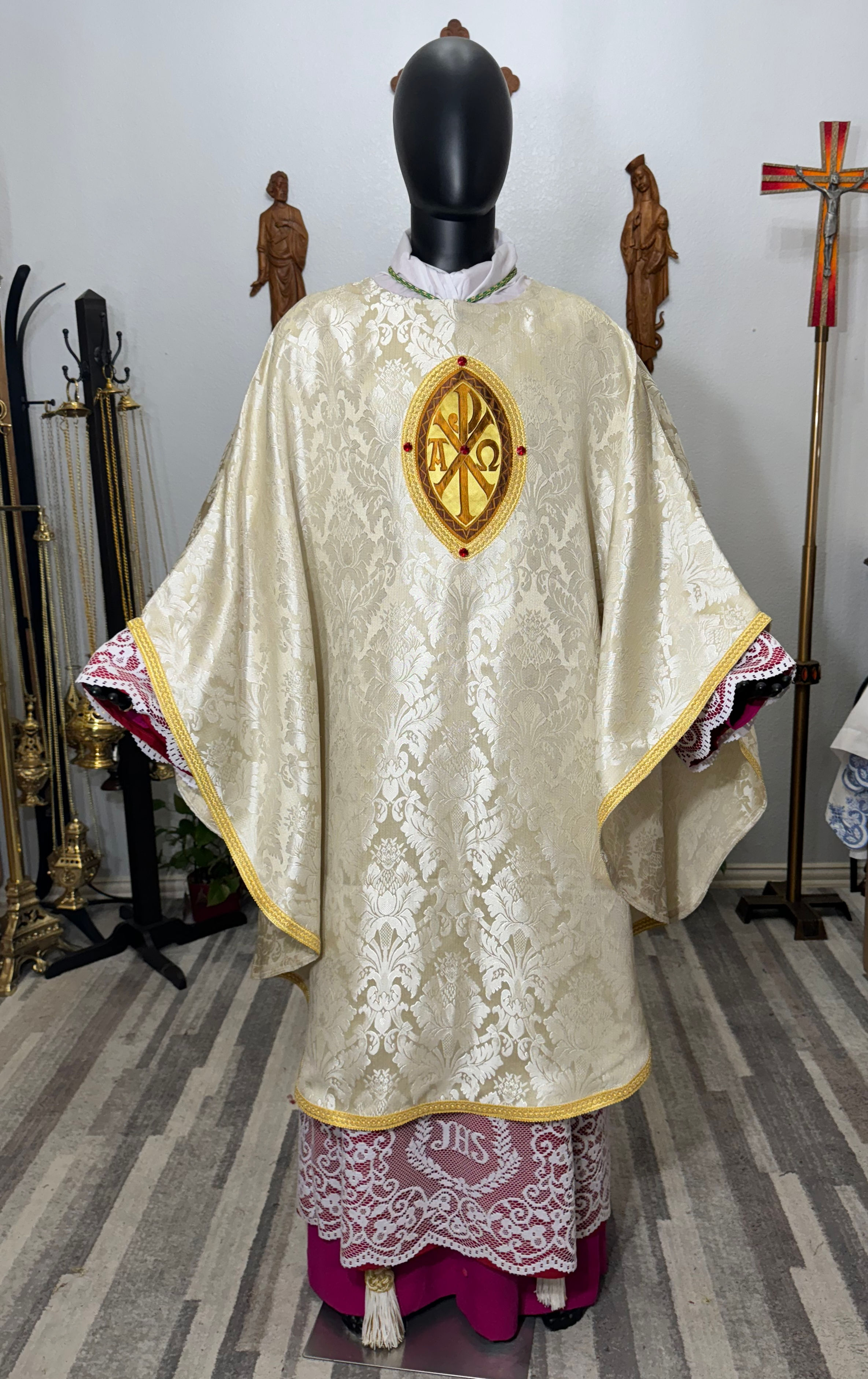 White Gothic Chasuble + Stole