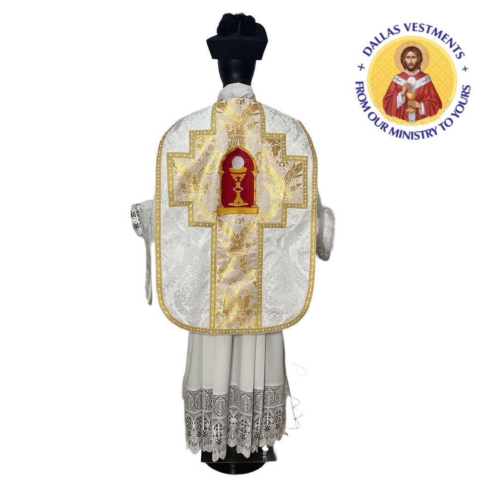 Thumbnail: White Floral Roman Chasuble (Corpus Christi)