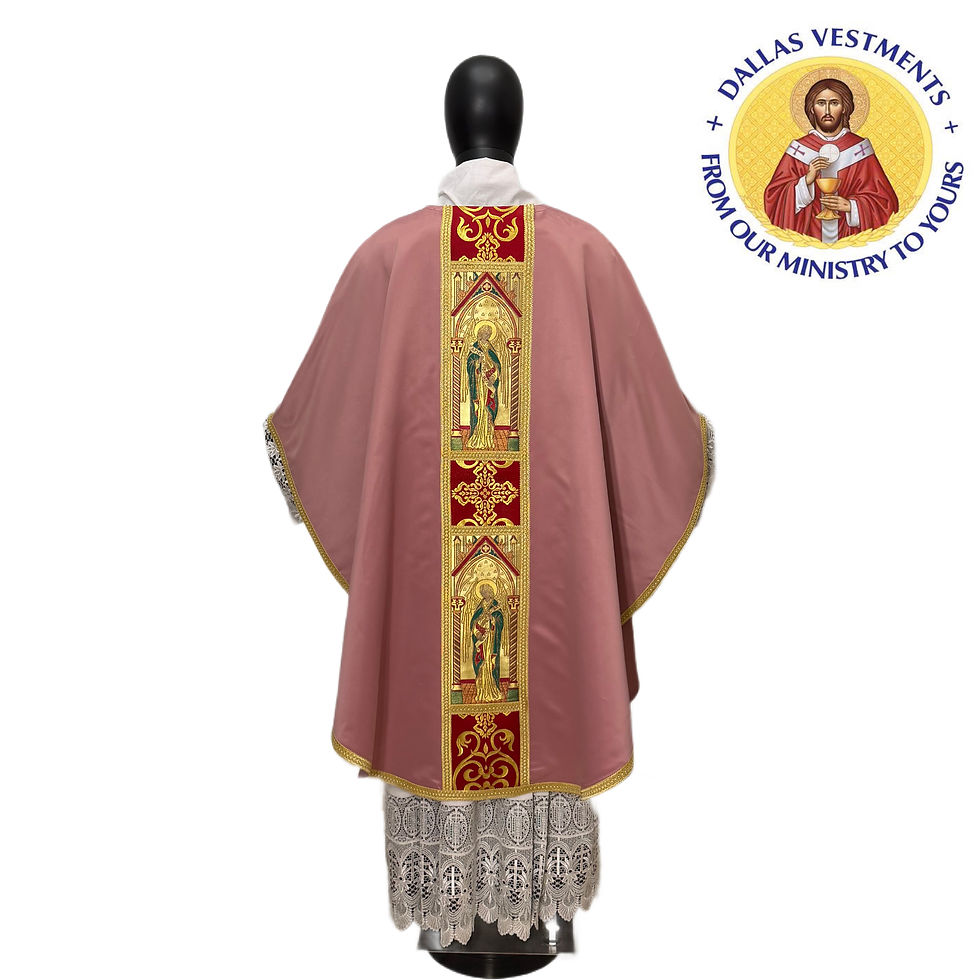 Thumbnail: Rose Satin Gothic Chasuble + Stole (The Angels )