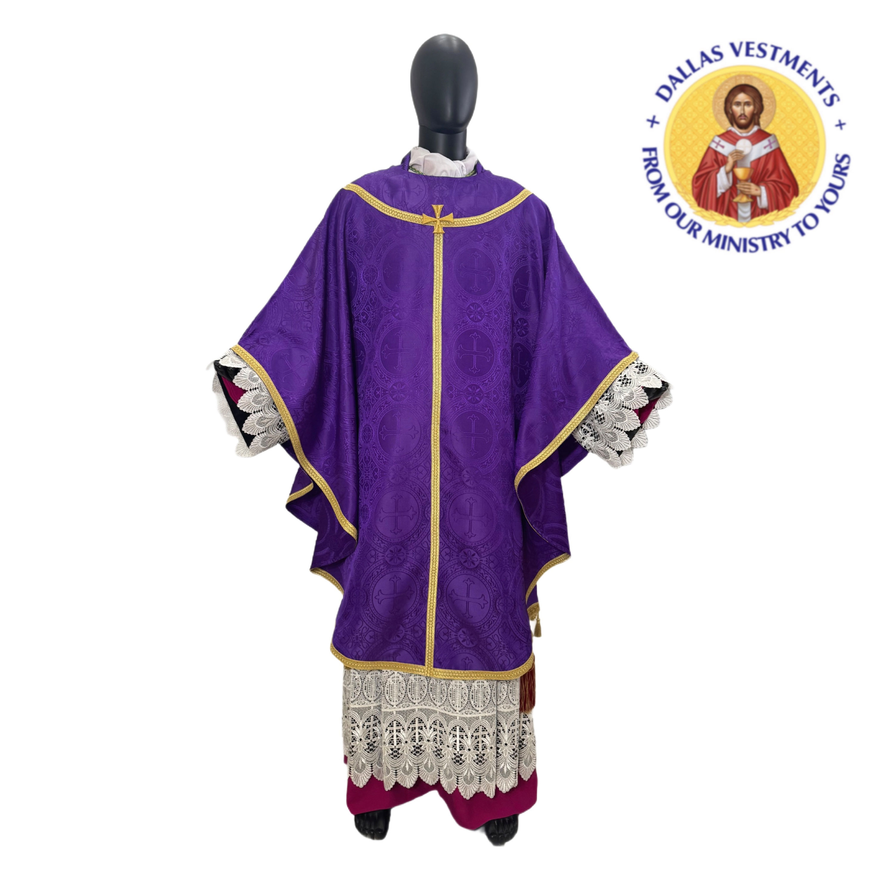 Purple Gothic Chasuble + stole (+)
