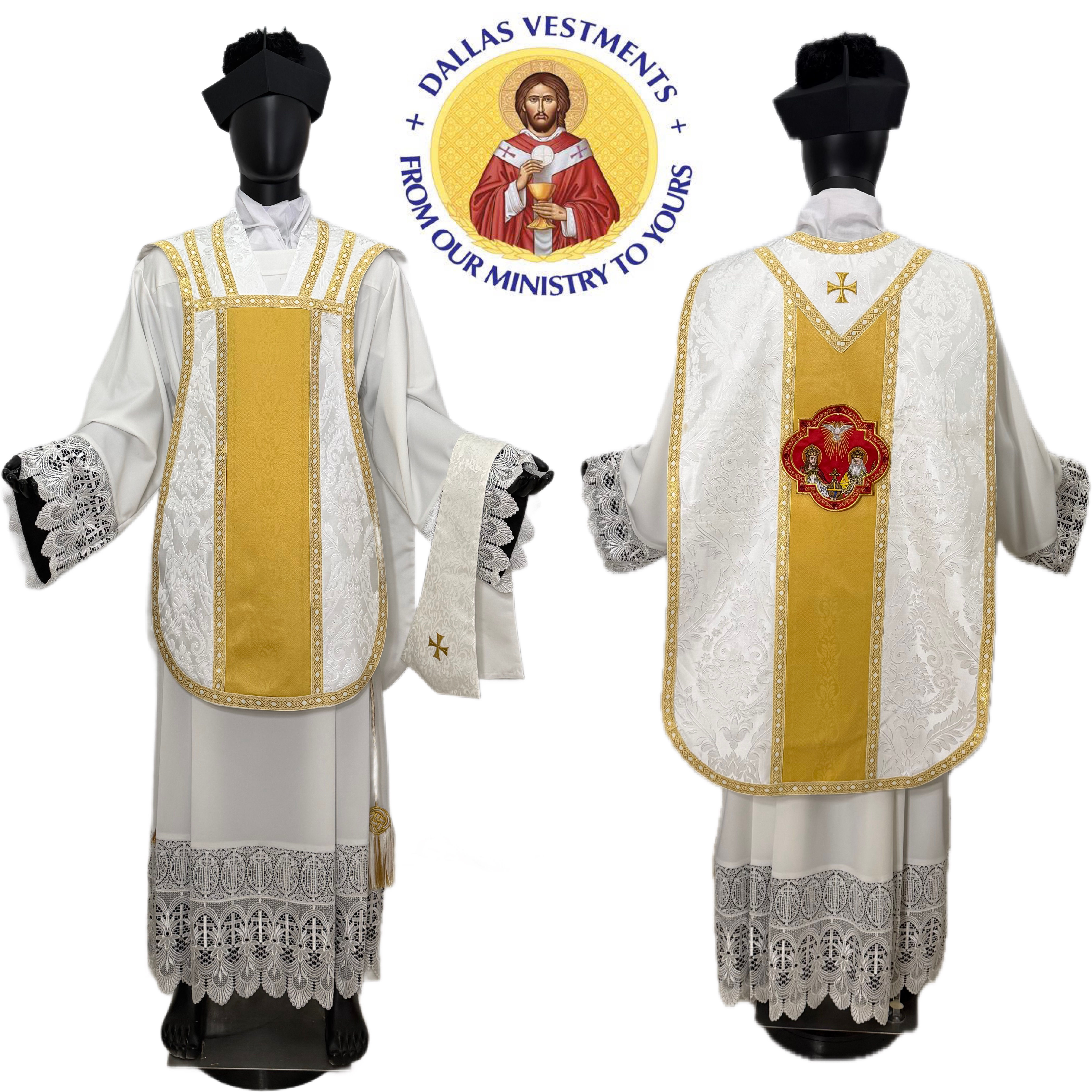 White Floral Roman Chasuble (Holy Trinity )