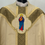 Thumbnail: White Semi-Gothic Chasuble set with Sacred Heart Appliqué (Elohim )