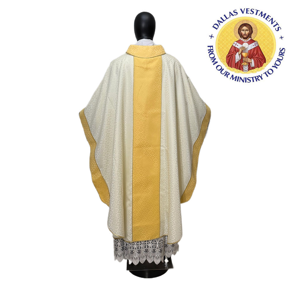 Thumbnail: White Gold Collared Monastic Chasuble + Stole ( Baby Jesus)