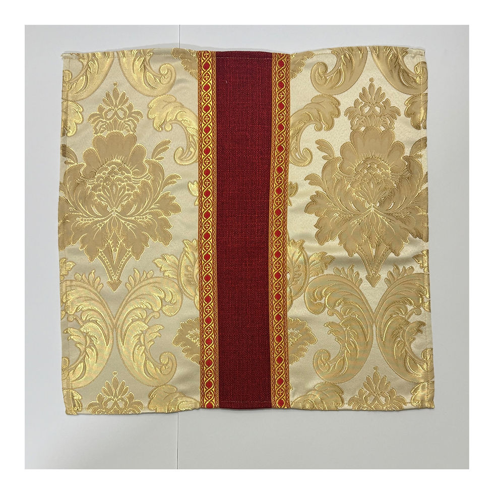 Thumbnail: Gold Chalice Veil with Red Band 