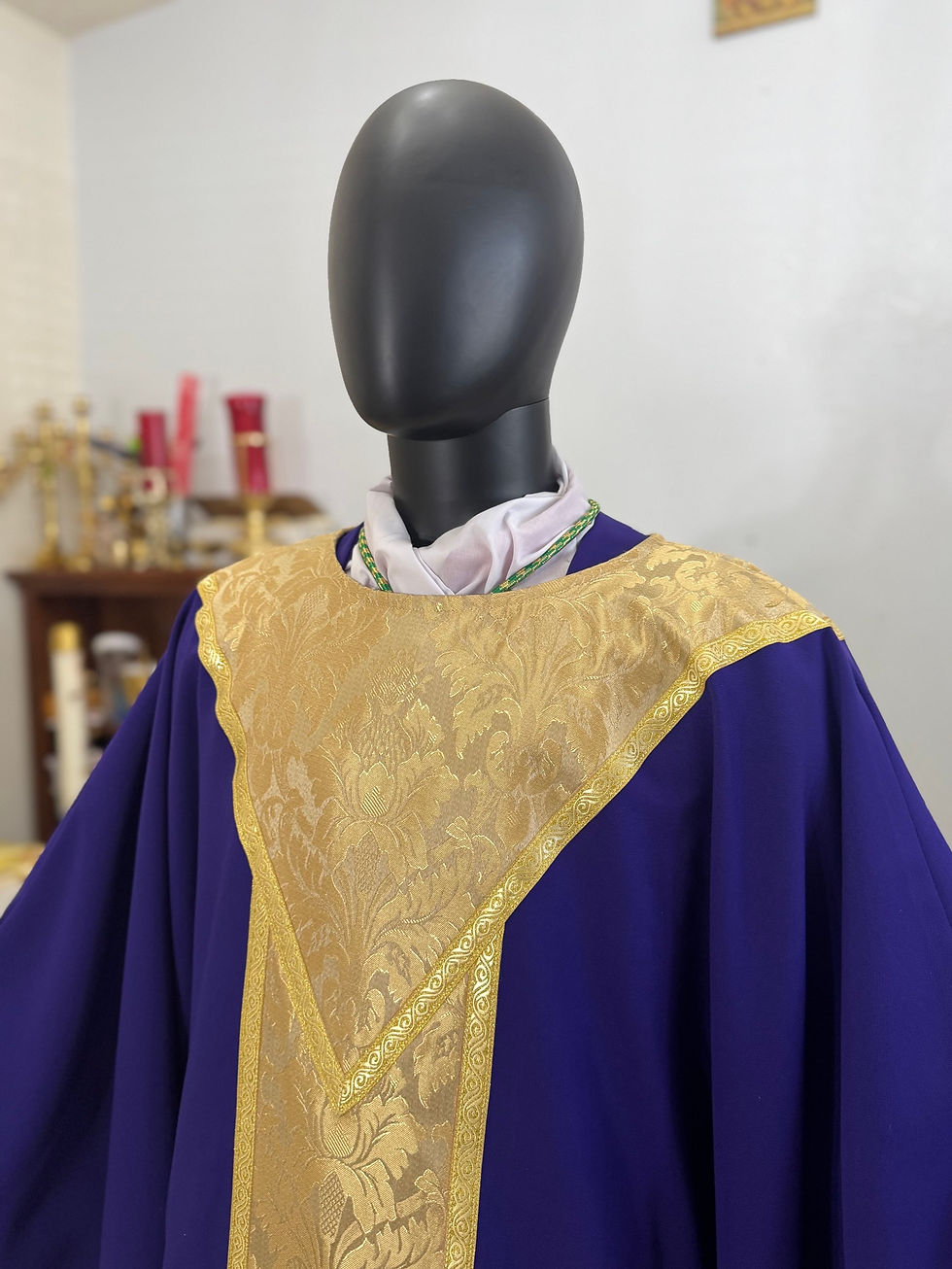 Thumbnail: Purple  - Gold Gothic  Chasuble + Stole  (Cathedral)
