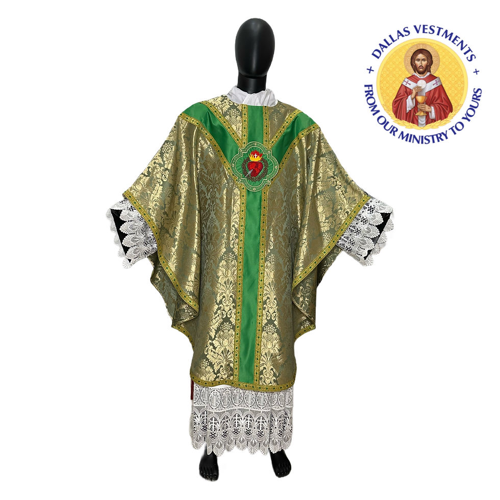 Green Semi-Gothic Chasuble set (Sacred Heart of Jesus)