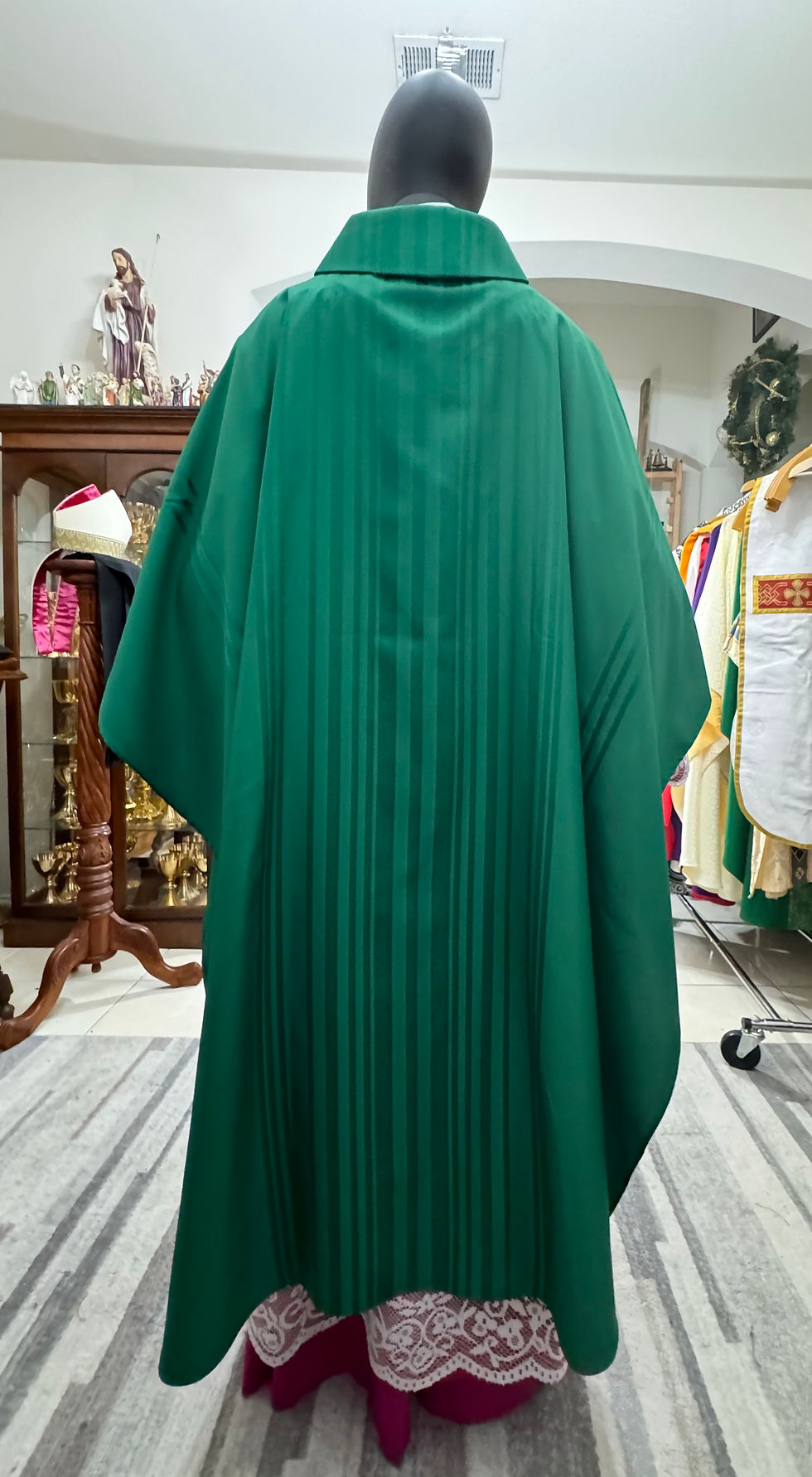 Thumbnail: Green Collared Monastic Chasuble + Stole (Mone Collection) 