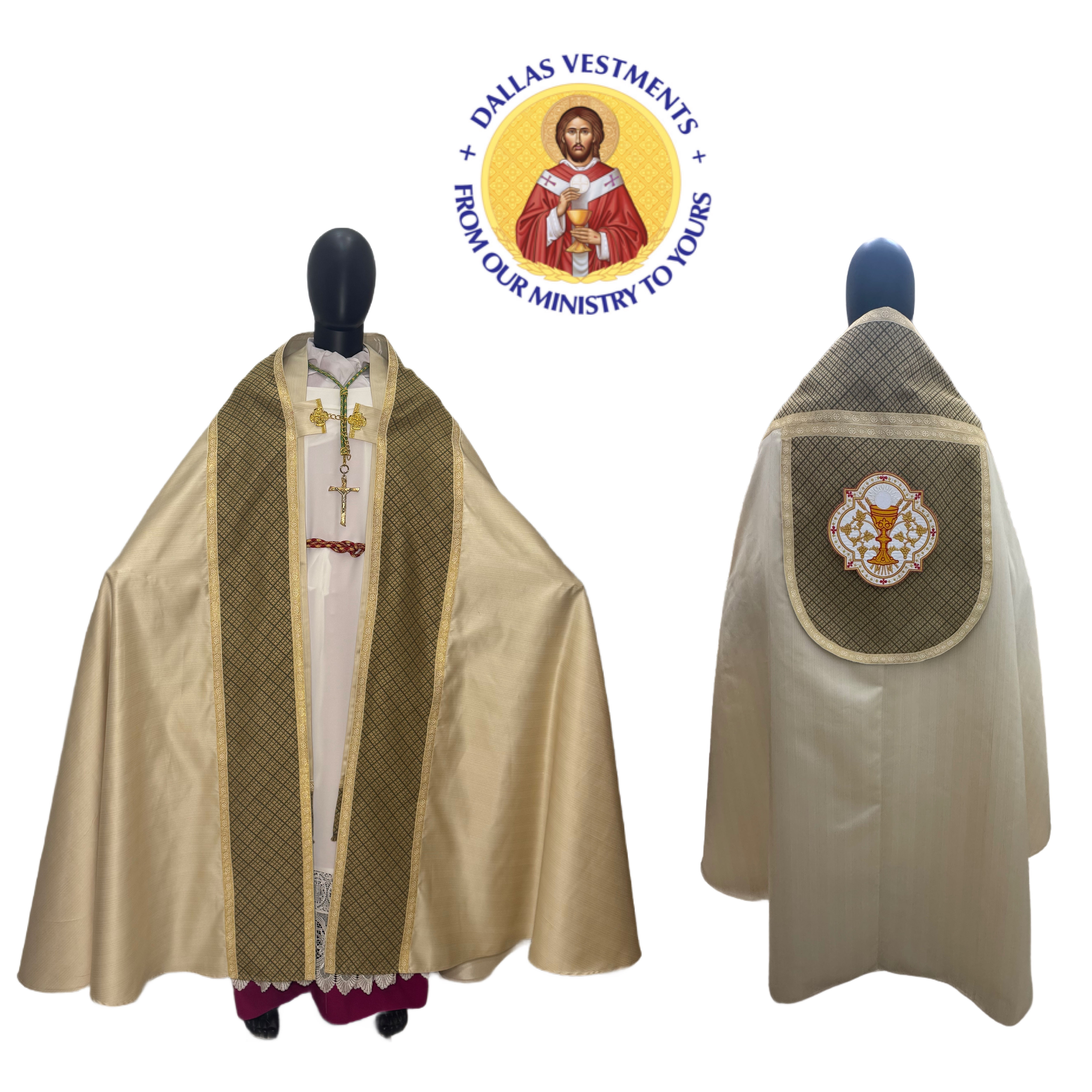 Gold Roman Cope Set (Elohim) (Eucharist)