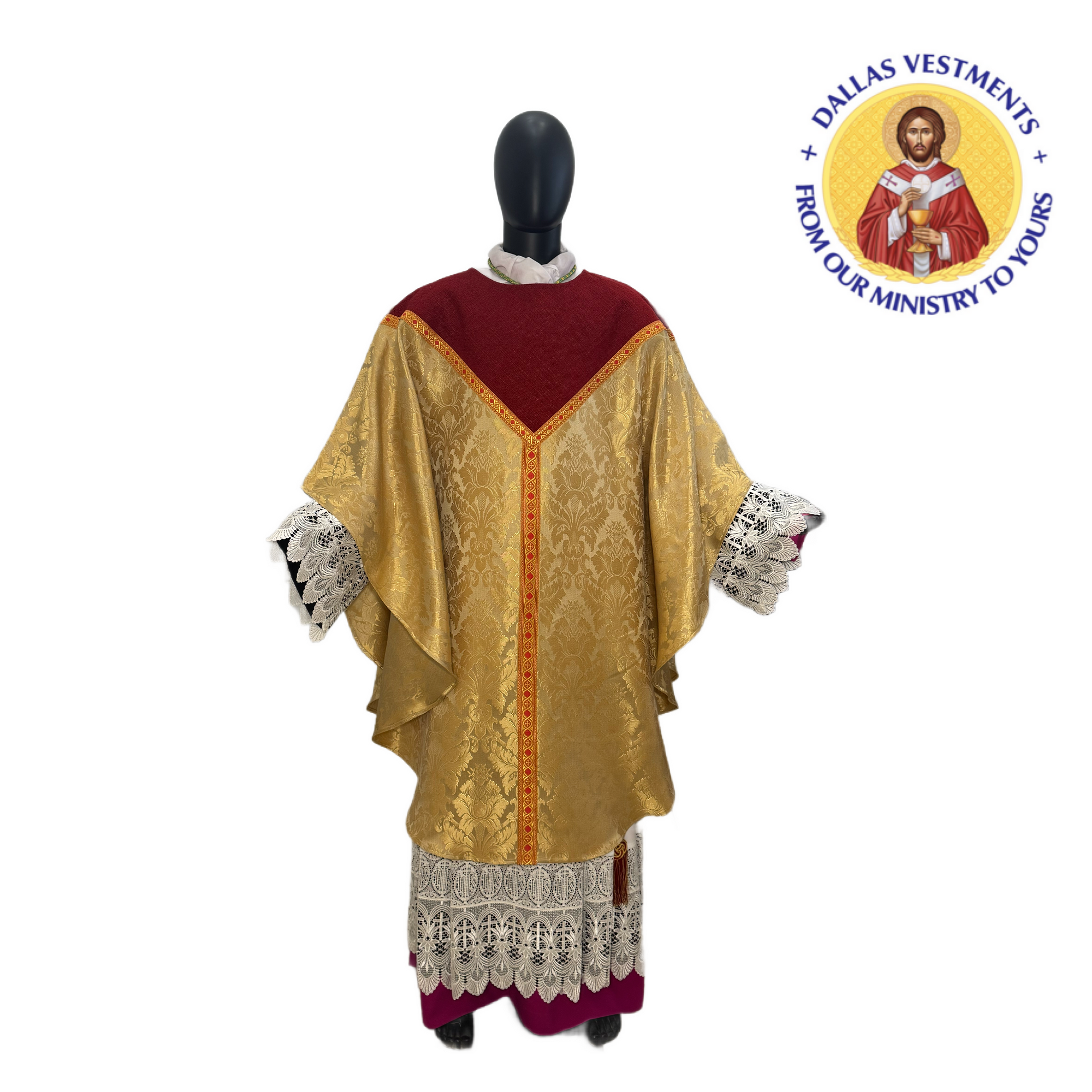 Gold Gothic Chasuble set (Fides)