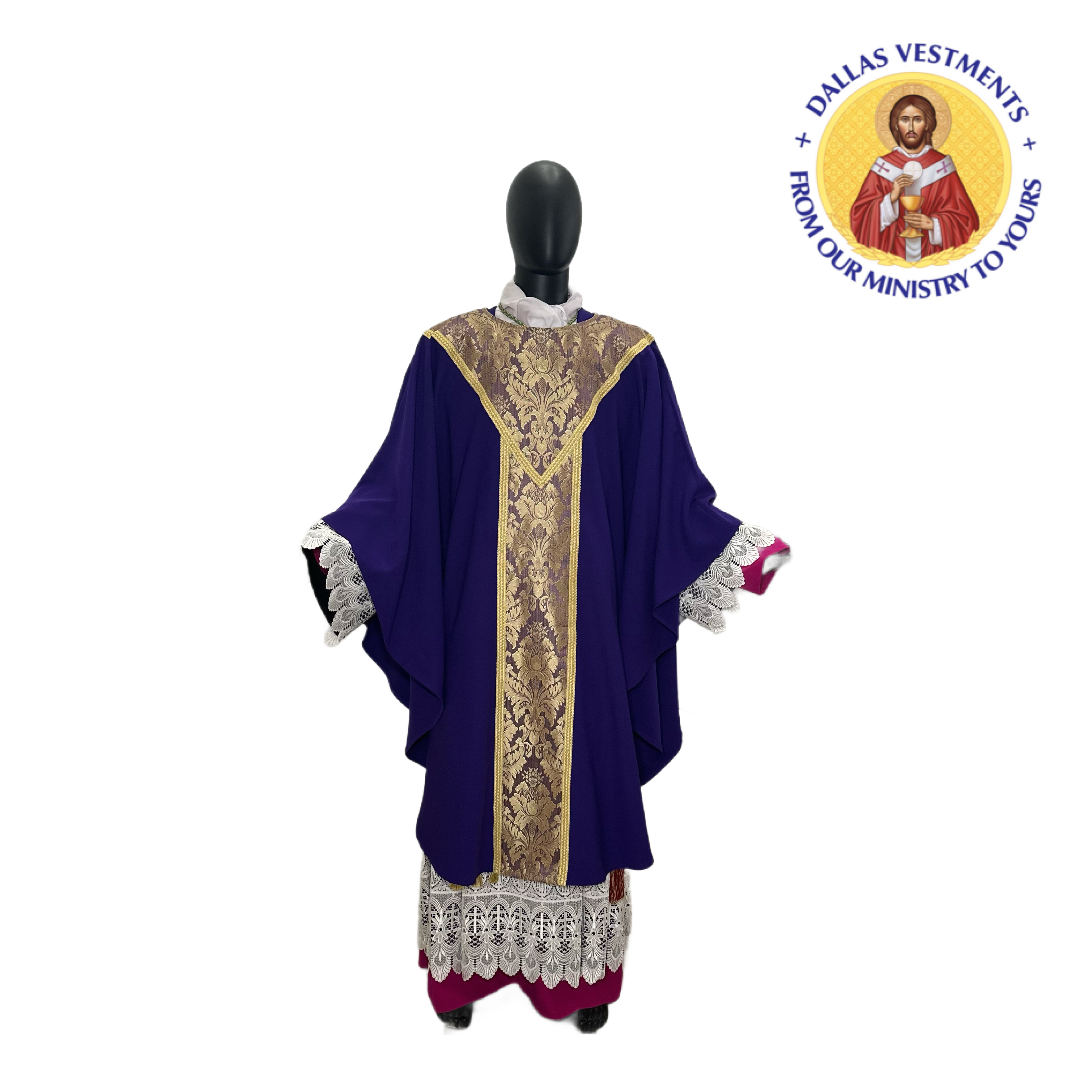 Purple - Lilac Gothic Chasuble + Stole (Cathedral)