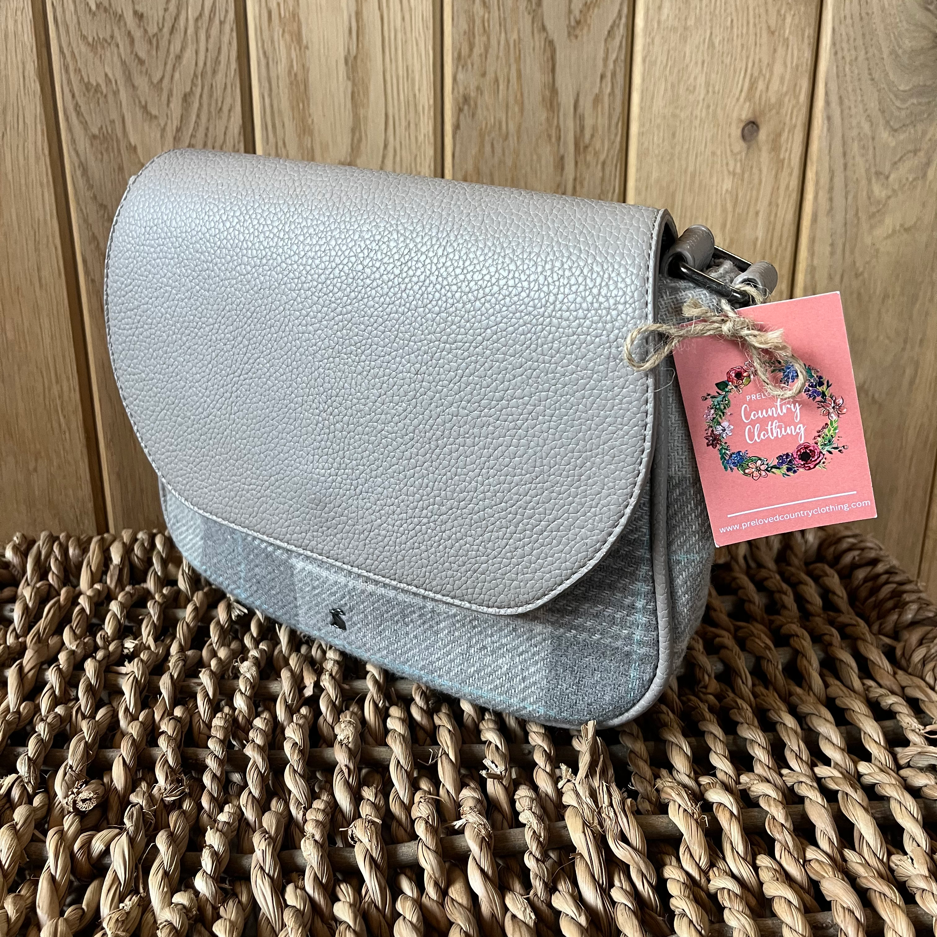 Joules Grey Tweed Crossbody Bag