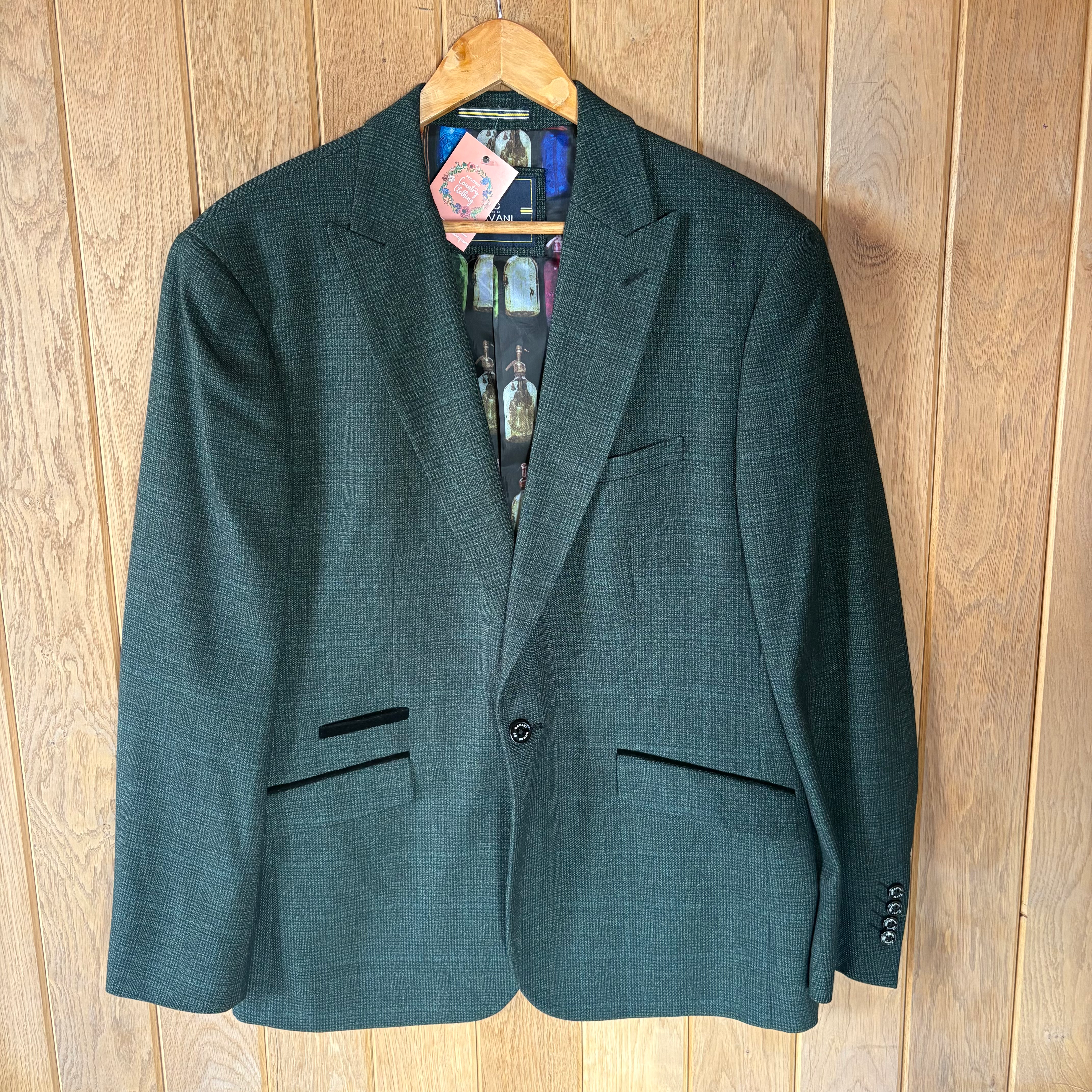 Cavani Green Tweed Blazer Size 44'