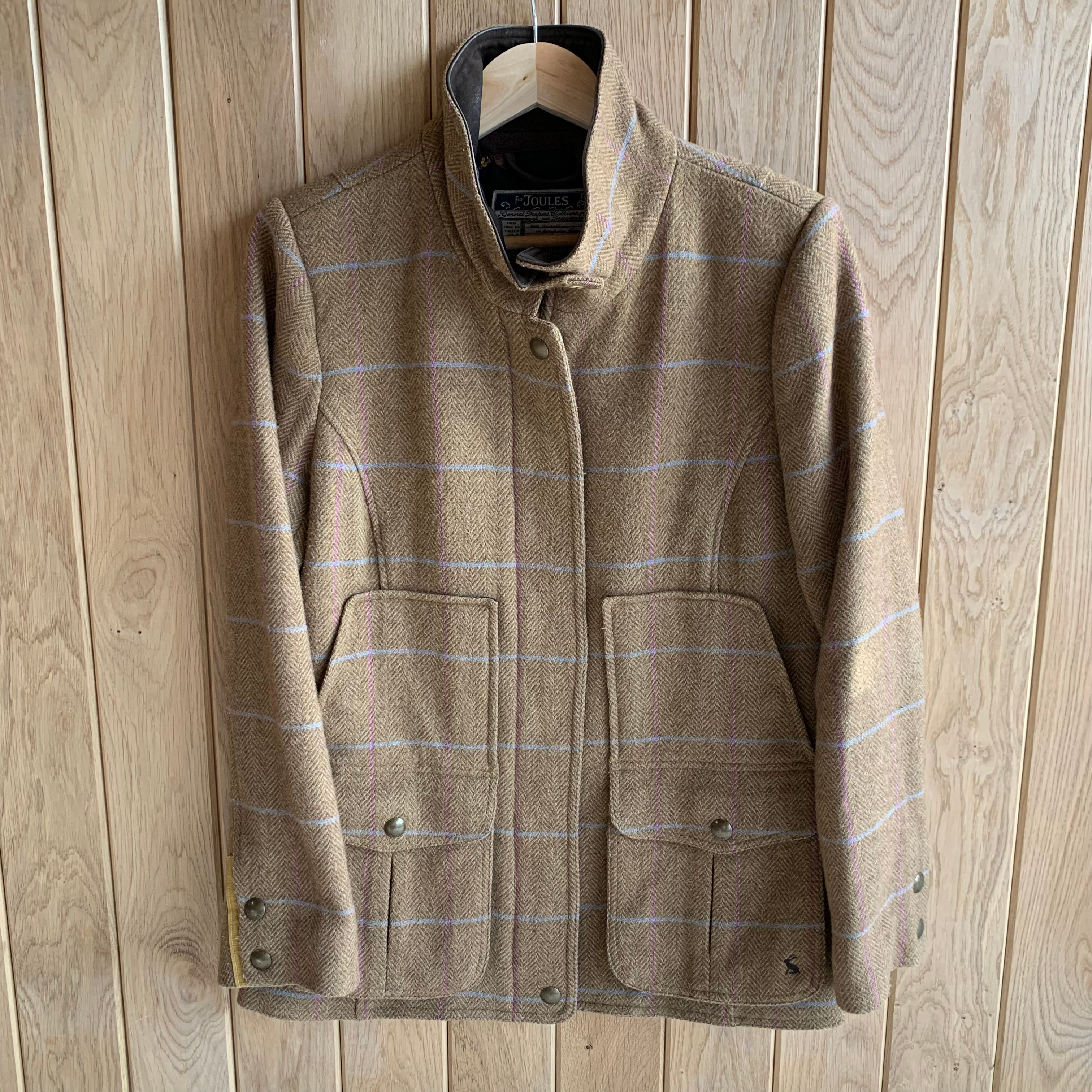 Joules Brown Tweed Field Coat Uk10 & 18