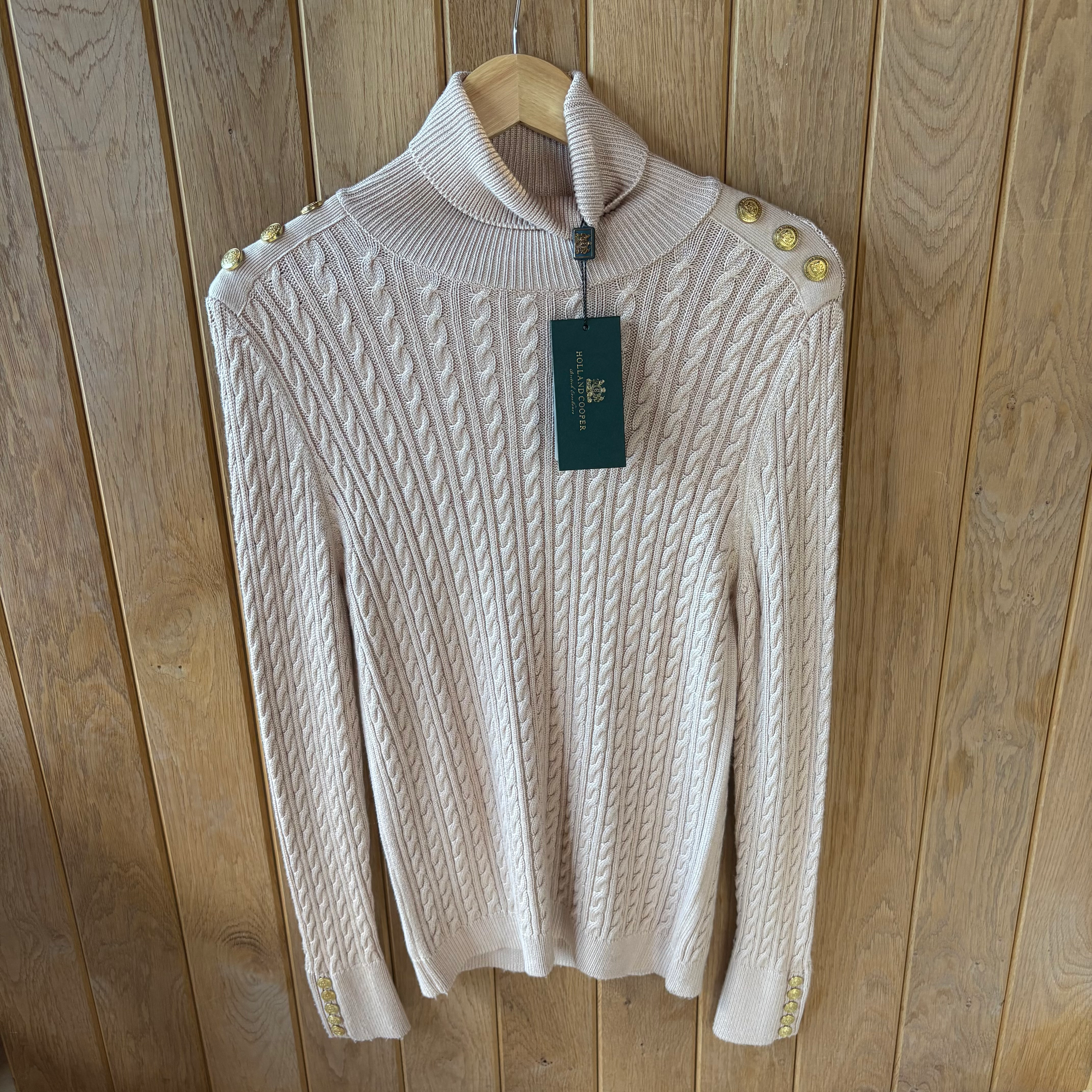 BNWT Holland Cooper Oatmeal Roll Neck Jumper Large