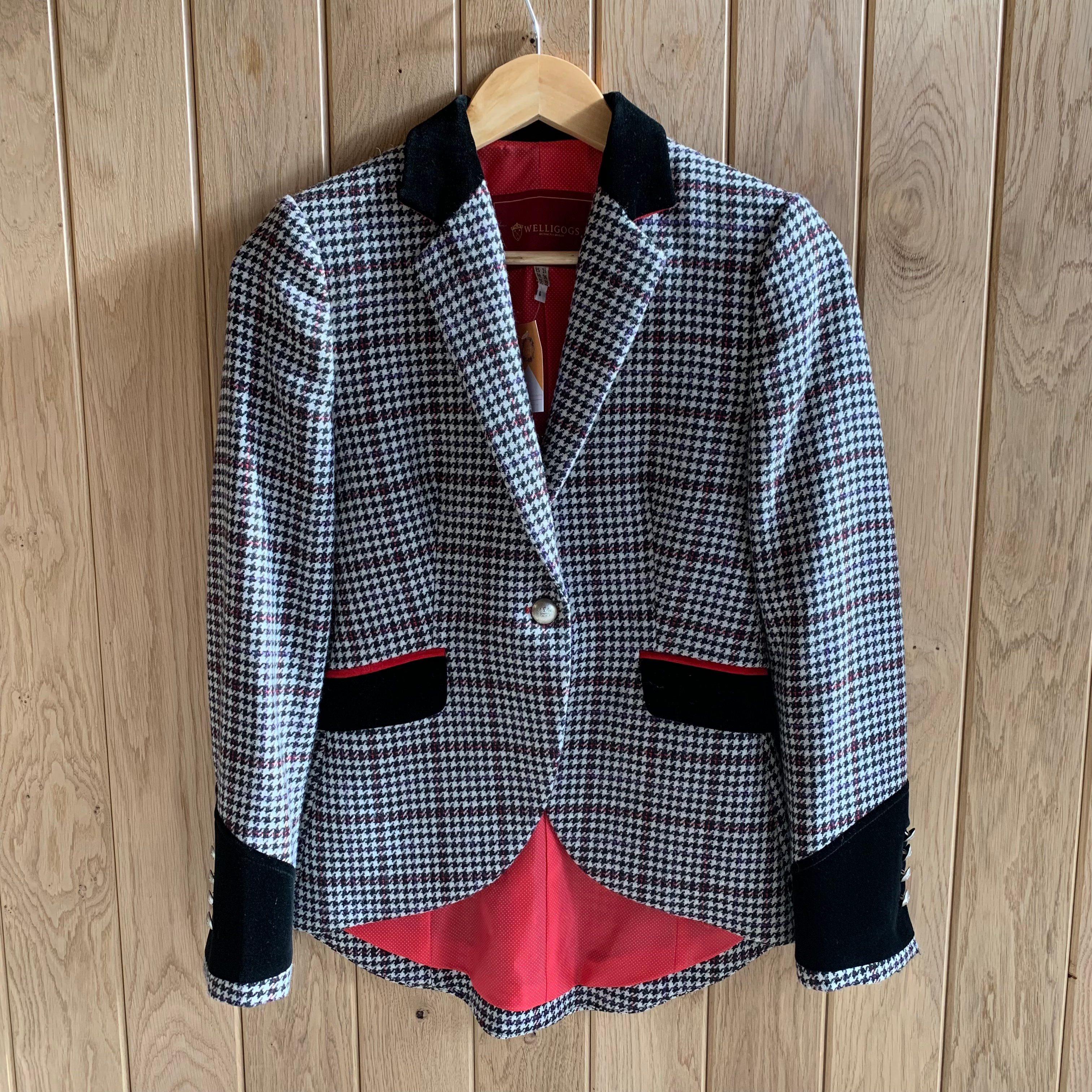 Welligogs Black/White Dogtooth Tweed Blazer Uk6