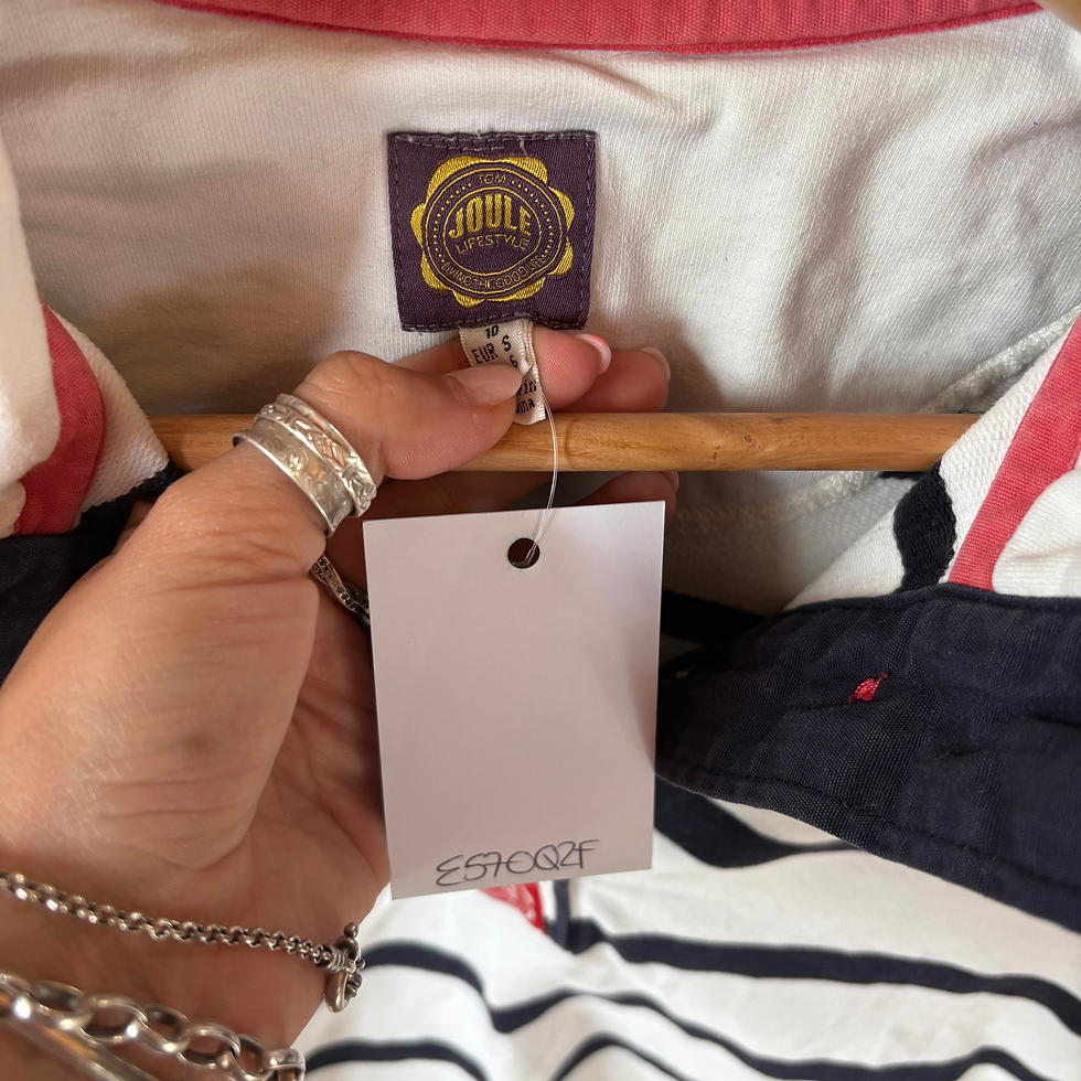 Thumbnail: Joules Black Stripe 1/4 Zip Jumper Uk10