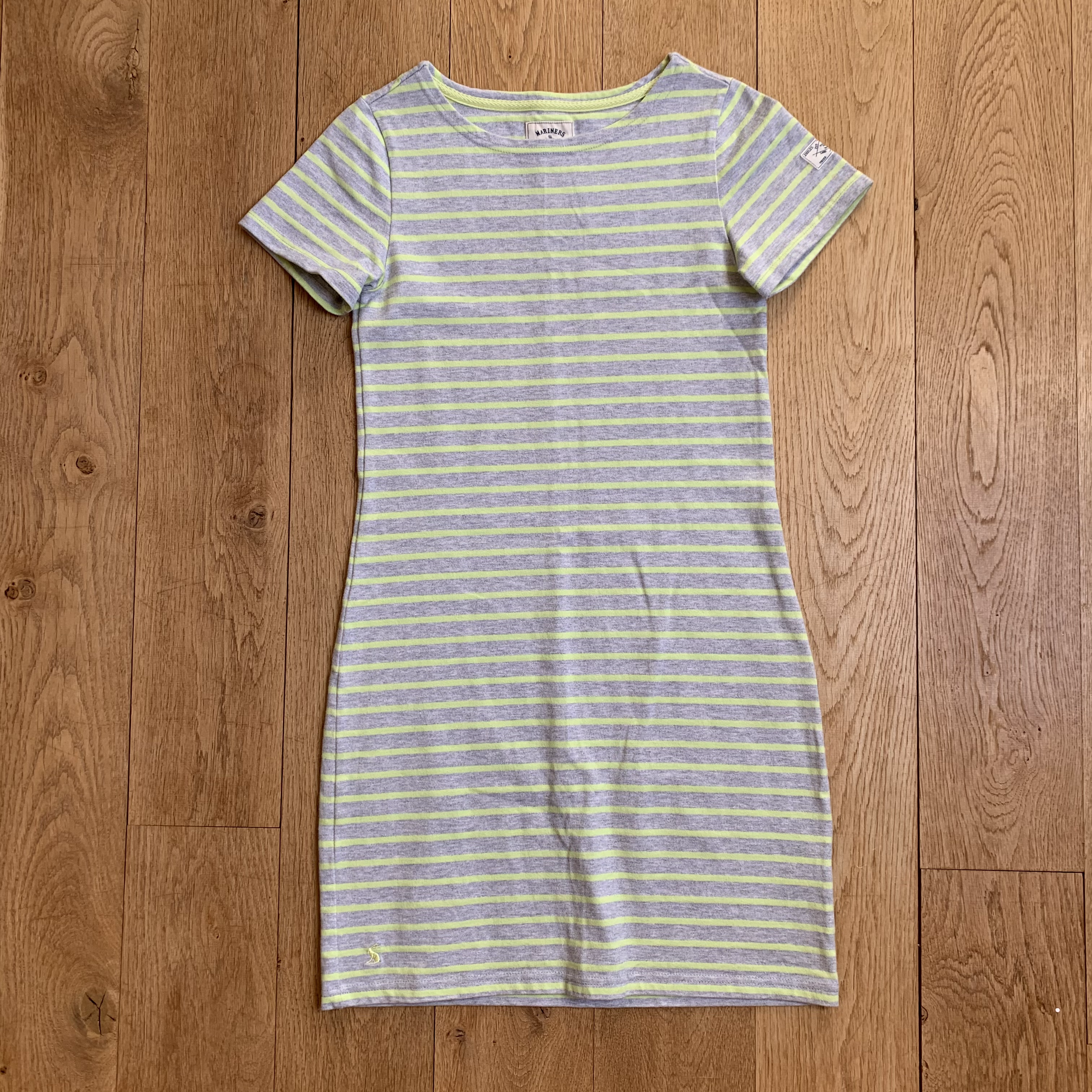 Joules Grey/Green Stripe Dress Uk10 & 12
