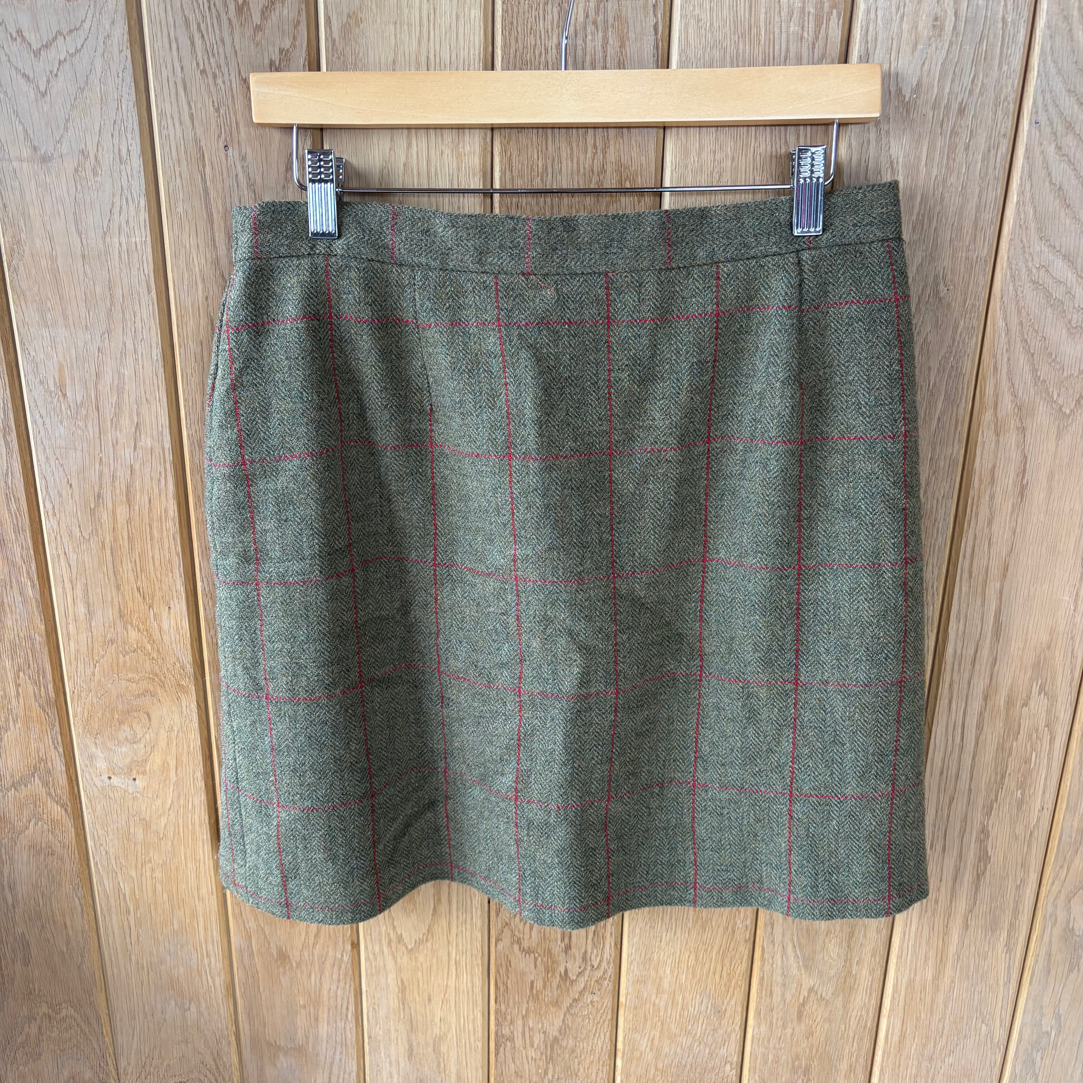 Alan Paine Green Tweed Skirt Uk14