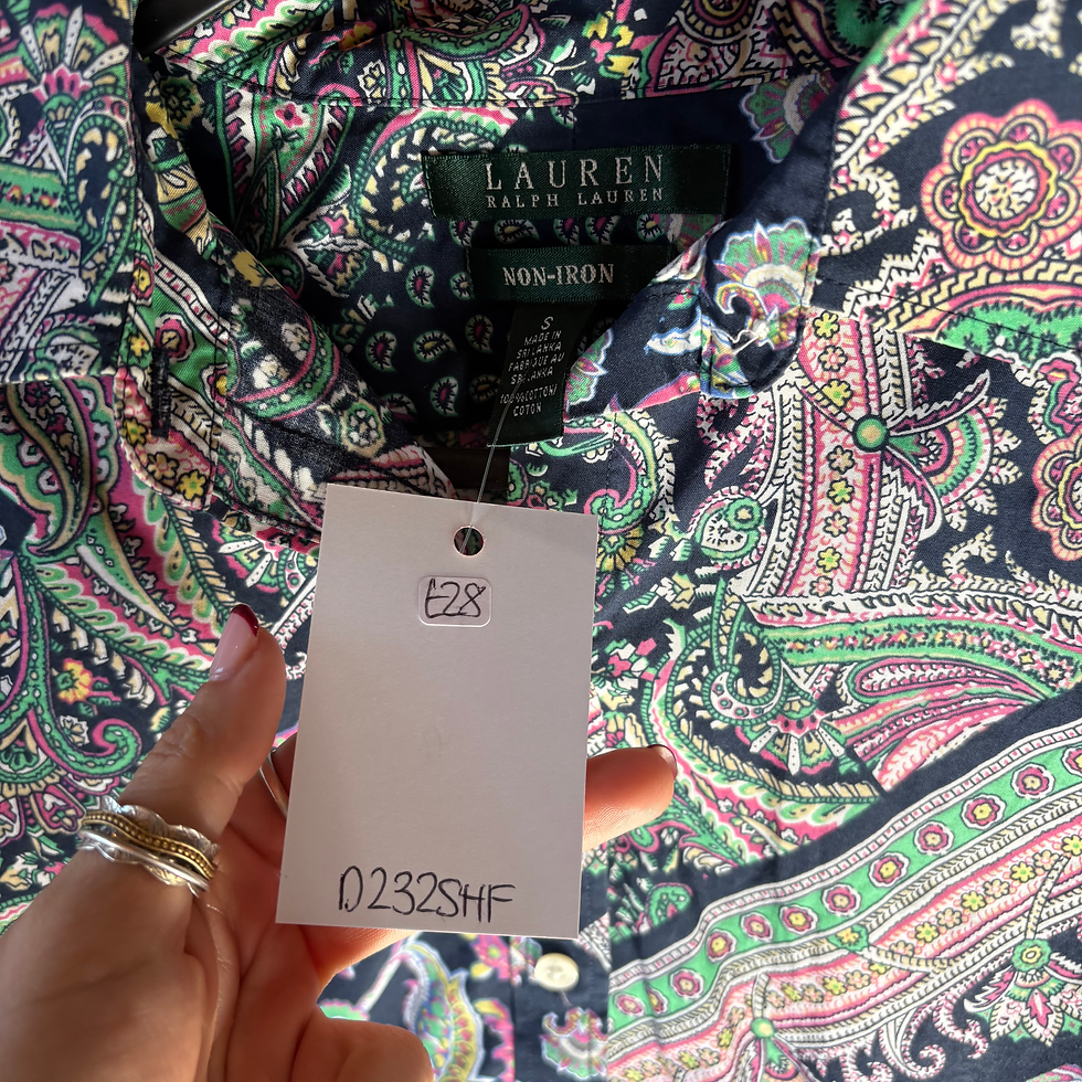 Thumbnail: Ralph Lauren Paisley Navy Shirt Small