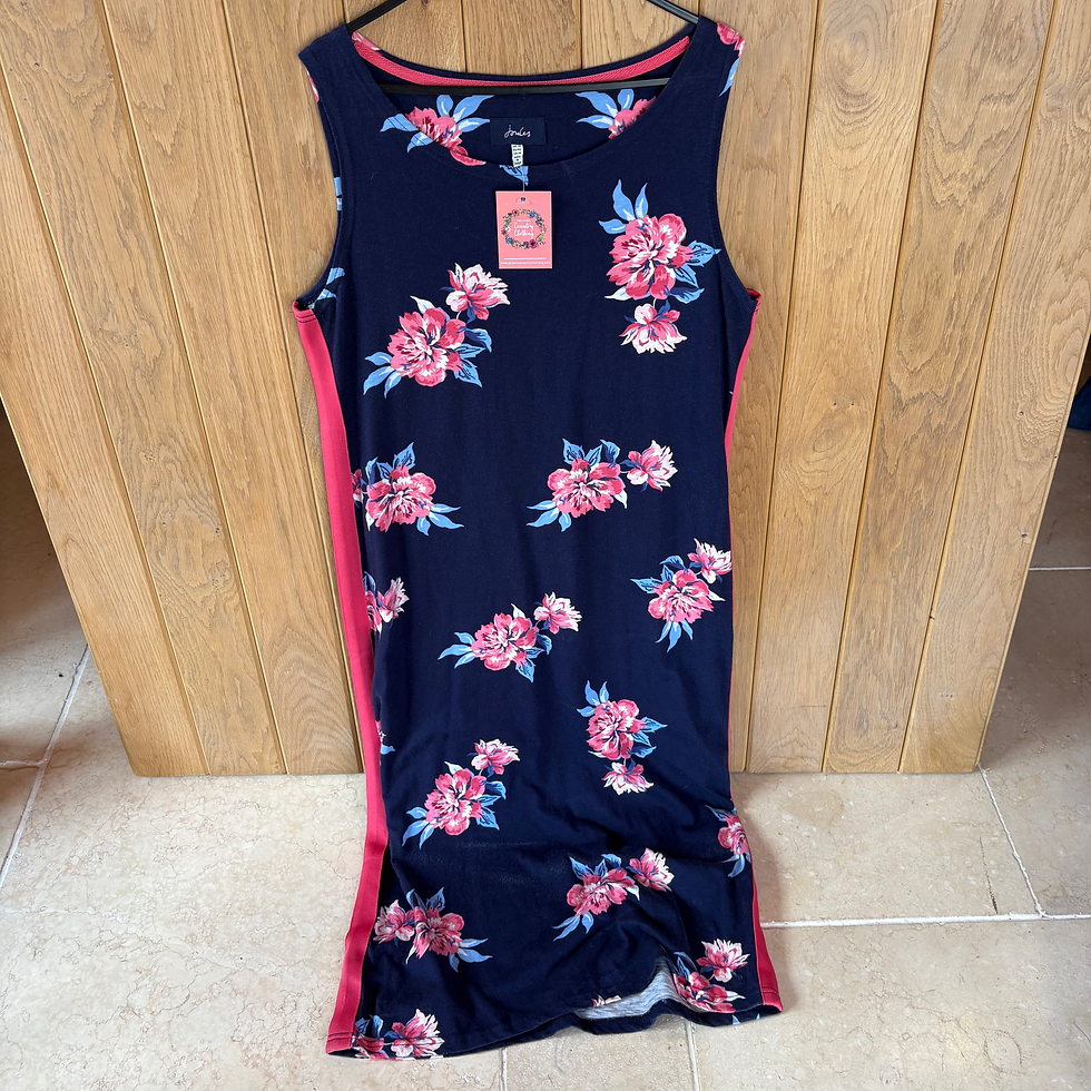 Thumbnail: Joules Navy Floral Maxi Dress Uk14