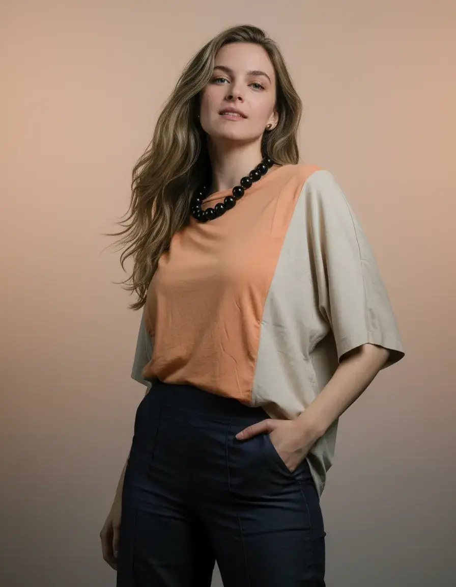 Miniatura: Polera Bicolor Block