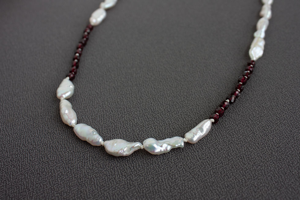 Thumbnail: Garnet & Pearl Delight Necklace
