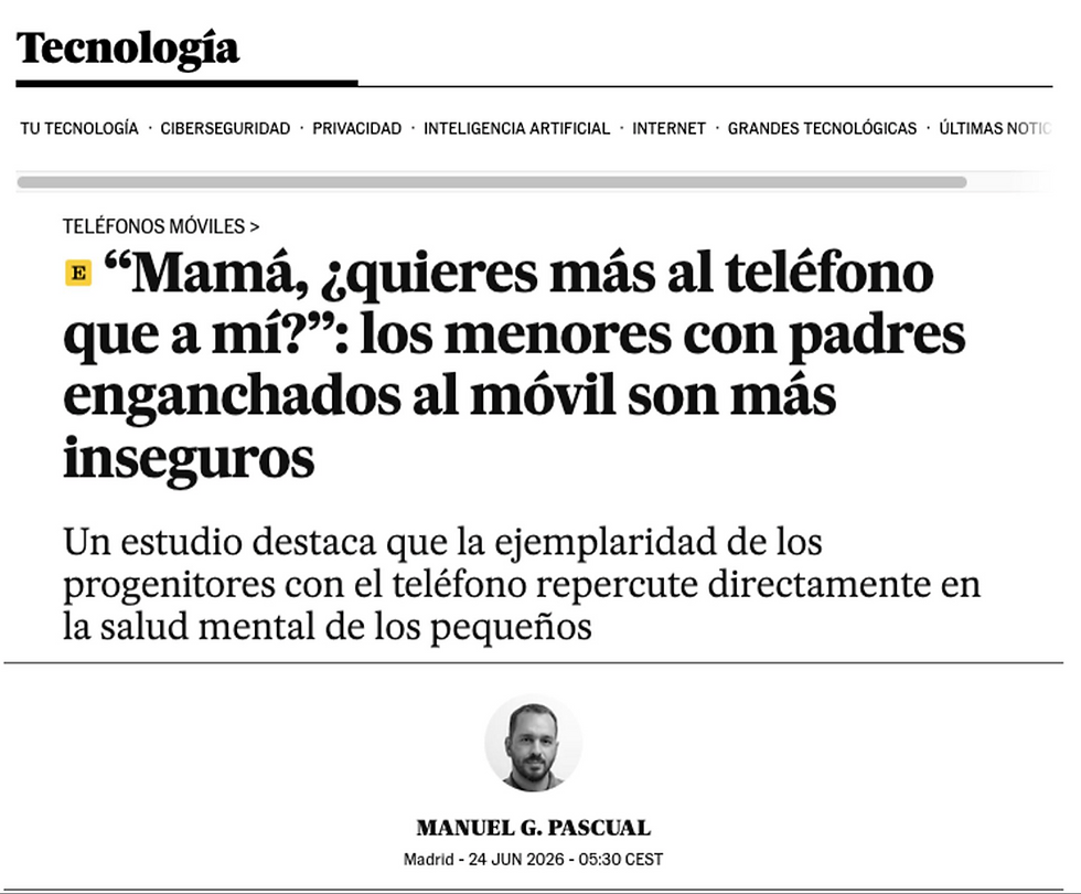 “Muchos menores perciben que compiten con los móviles por la atención de sus padres.”