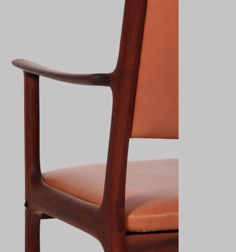 Thumbnail: 1950s Ole Wanscher Set of Five PJ 412 Armchair in Mahogany and Brown Leather