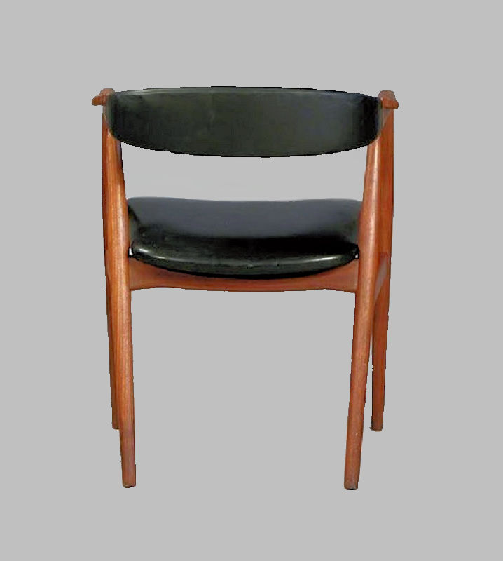 Thumbnail: 1950s Th. Harlev Set of Six Armchairs Reupholstered in Fabric of Choice