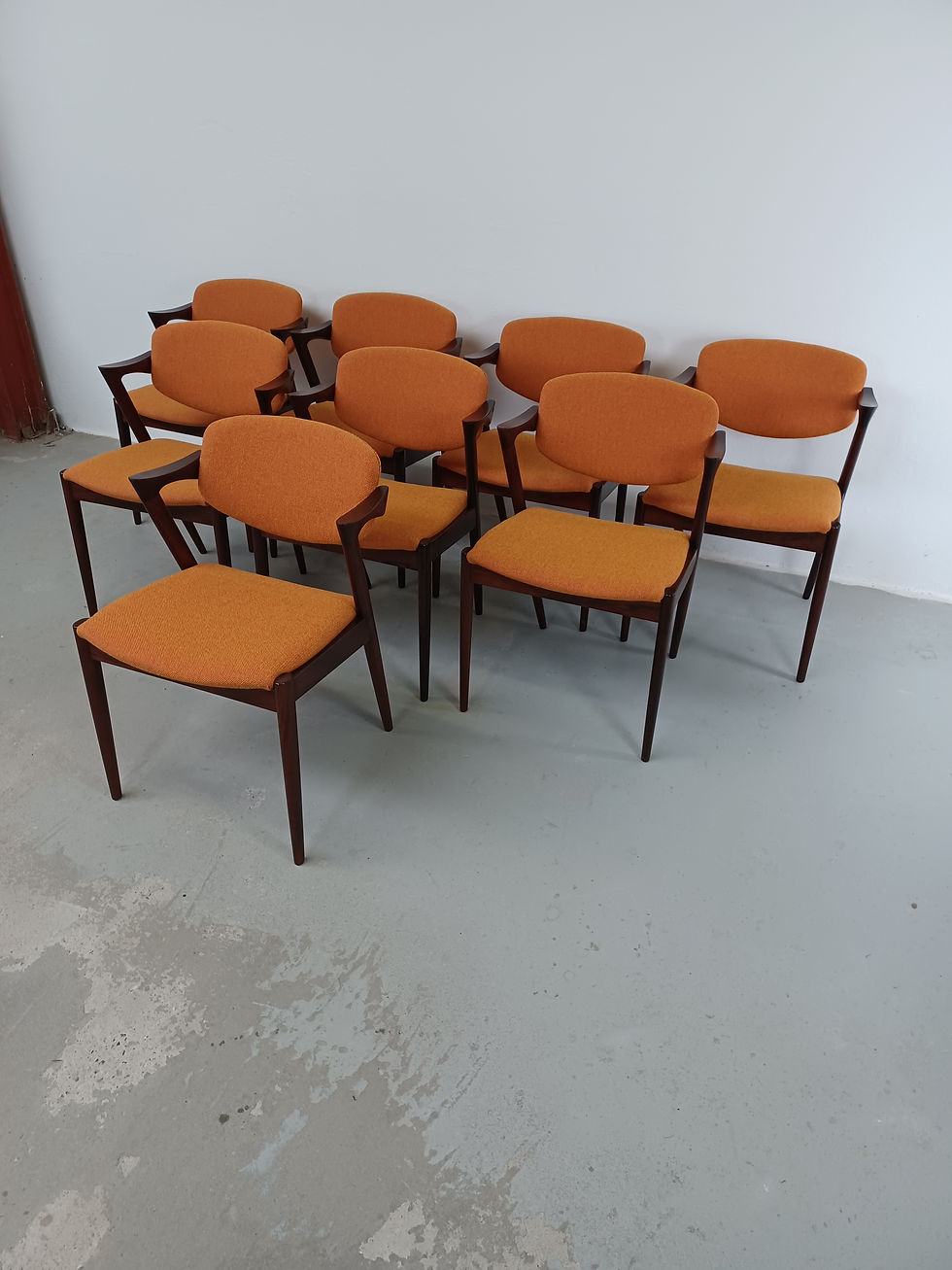 Thumbnail: 1960s Sets of Restored Kai Kristiansen Rosewood Dining Chairs