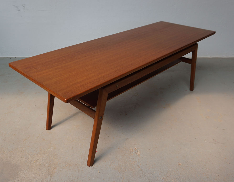 Thumbnail: 1960s Fully Restored Danish Teak Coffee Table Attributed to Arne Hovmand-Olsen