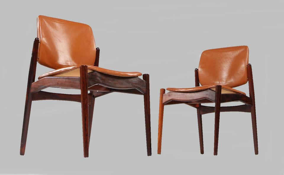 Thumbnail: Set of Five Erik Buch Refinished Dining Chairs in Rosewood, Inc. Reupholstery