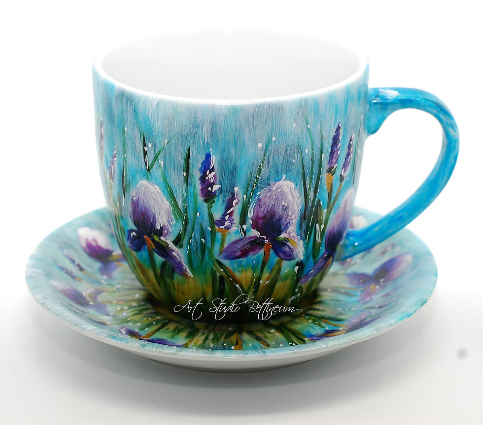 Miniatura: Komplet porcelanowy "Irysy"