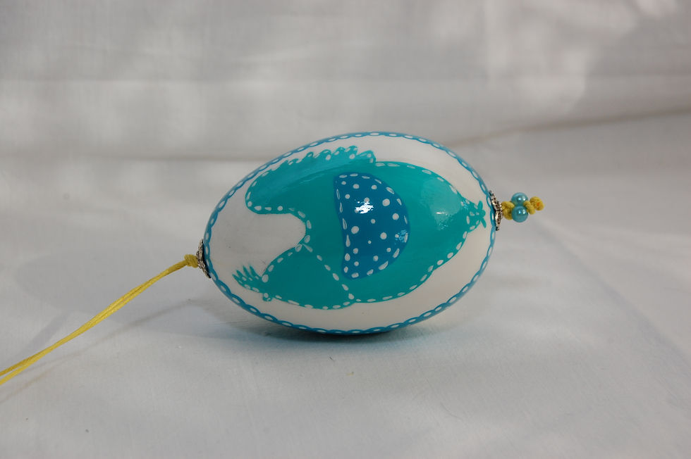 Pisanka "Koguciki turkus"