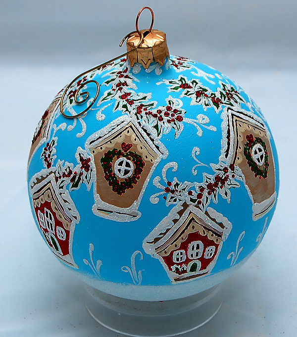 Miniatura: Bombka szklana "Budki dla ptaszków"